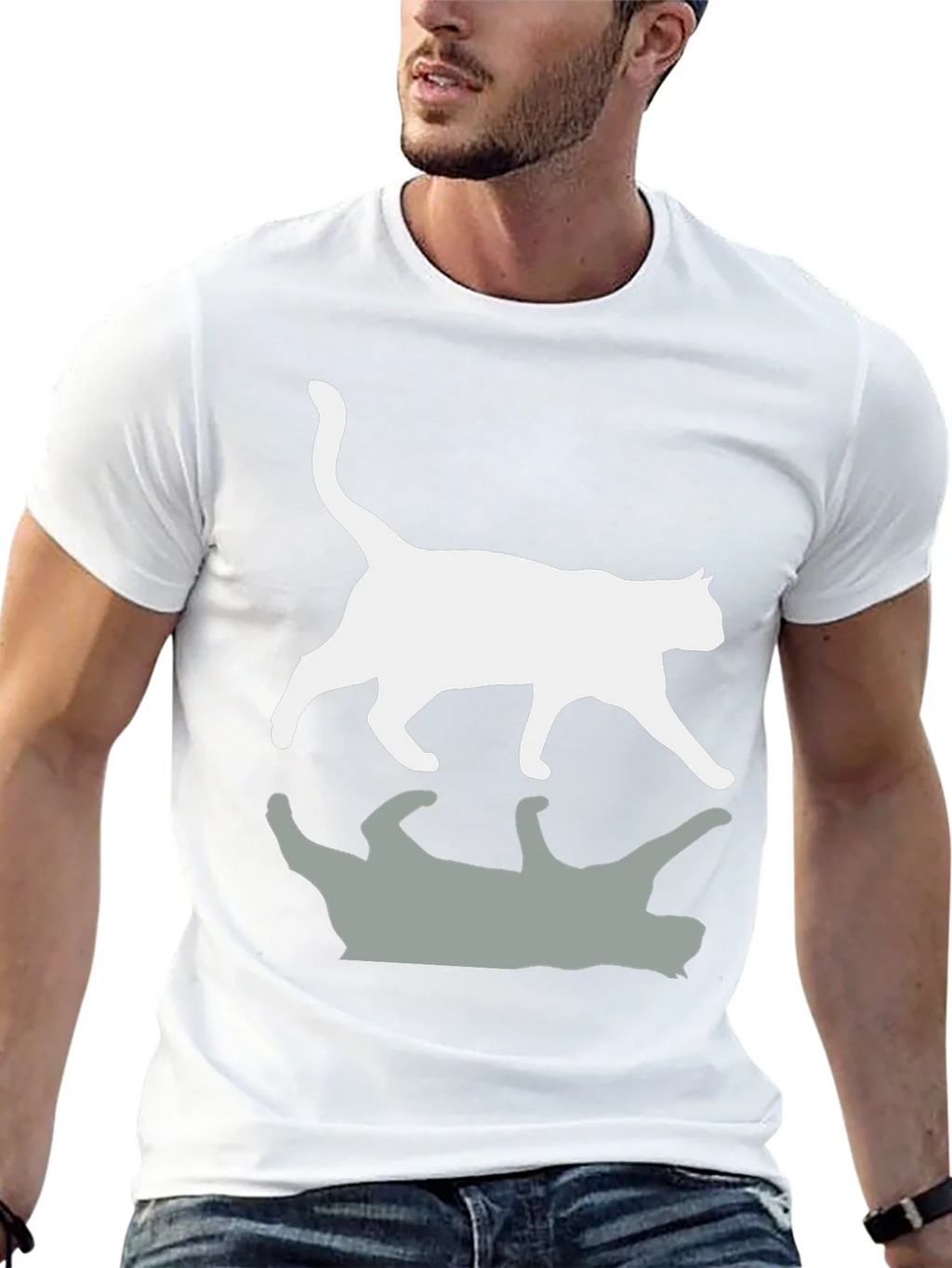 Cool Cat Reflection Graphic T-Shirt product image 12
