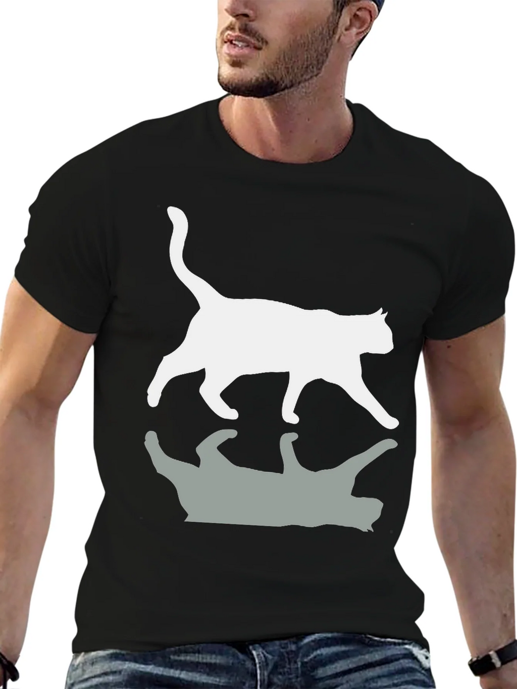 Cool Cat Reflection Graphic T-Shirt product image 6