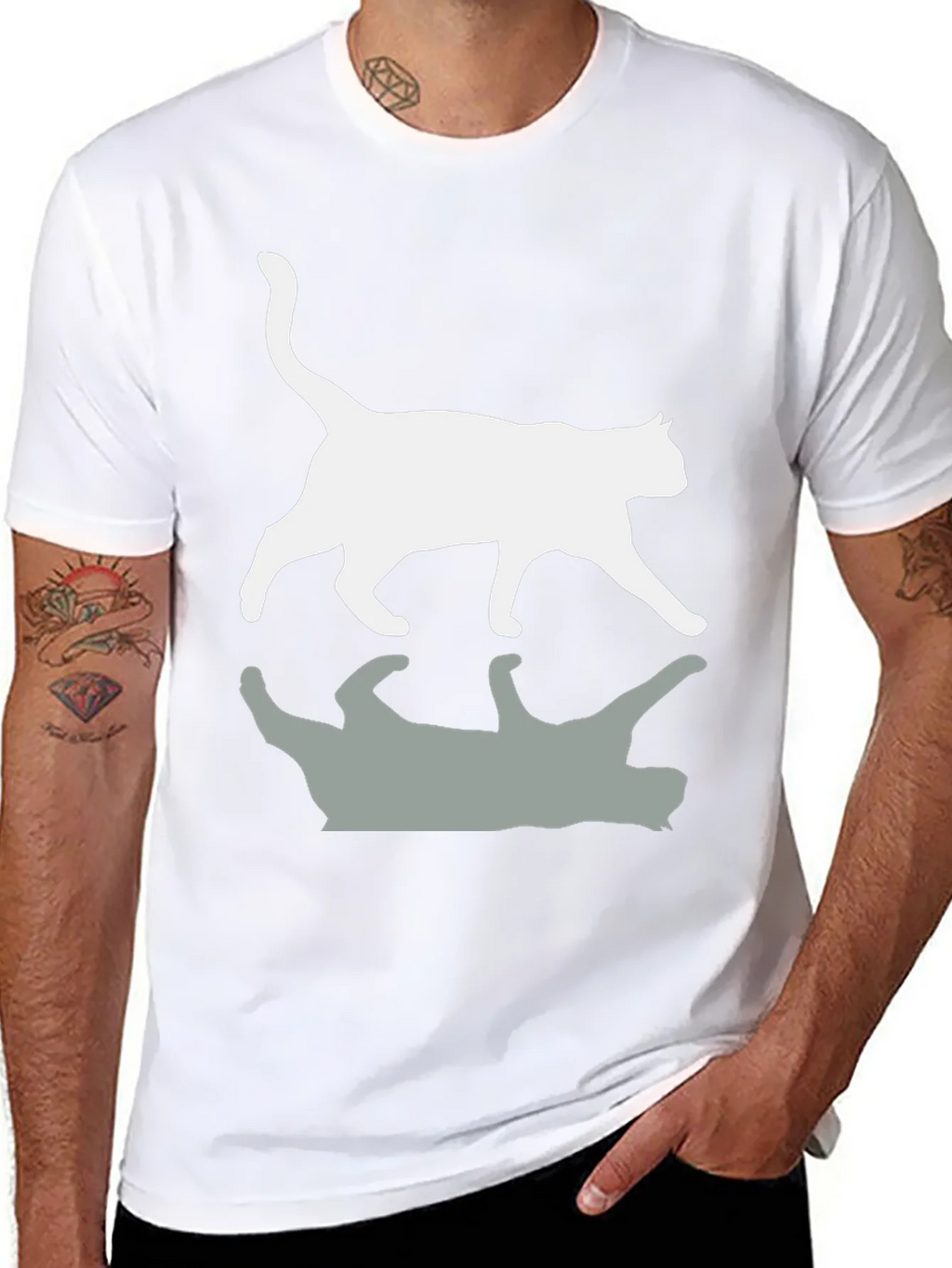 Cool Cat Reflection Graphic T-Shirt product image 7