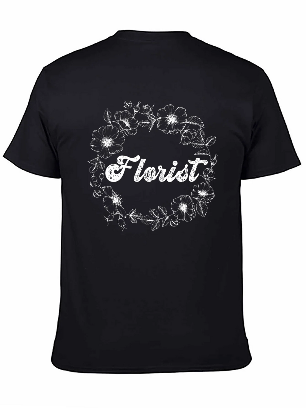 Florist Floral Wreath Black T-Shirt product image 3