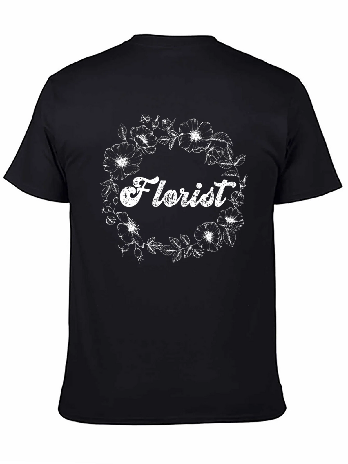 Florist Floral Wreath Black T-Shirt product image 3