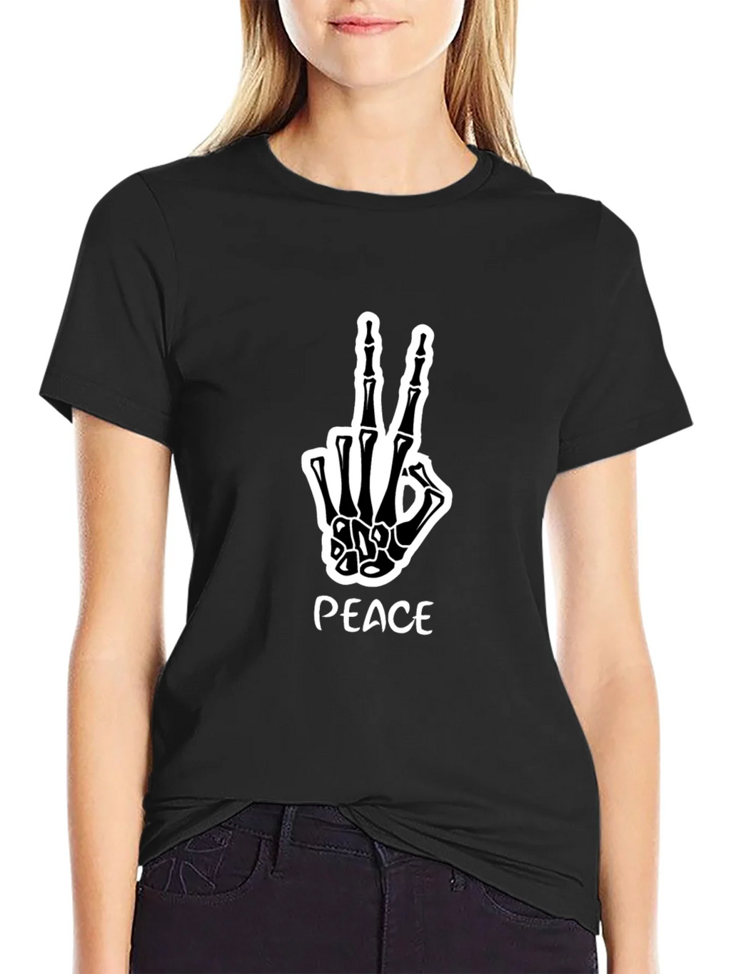 Peace Skeleton Hand Graphic Tee product image 2