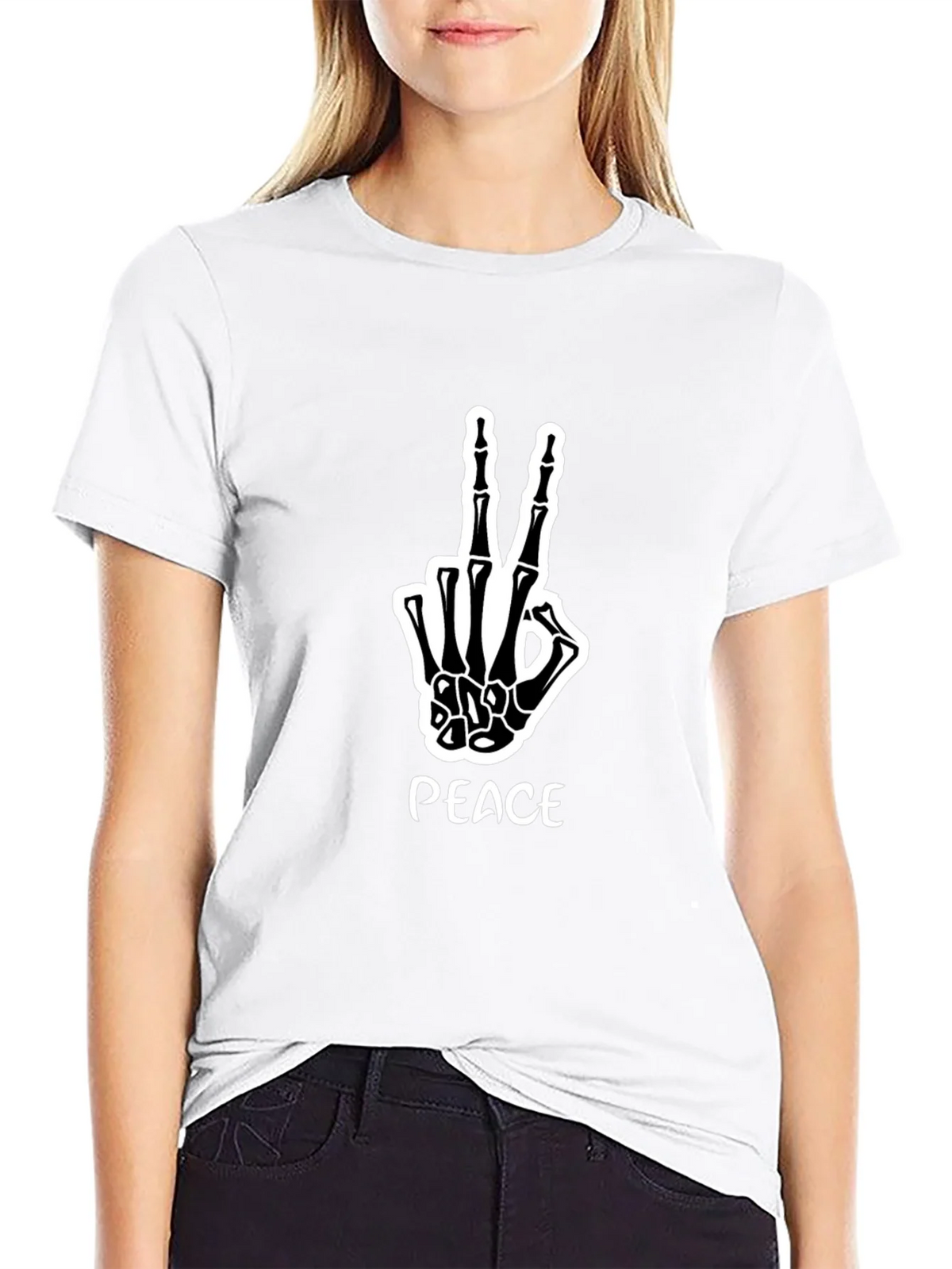 Peace Skeleton Hand Graphic Tee product image 8