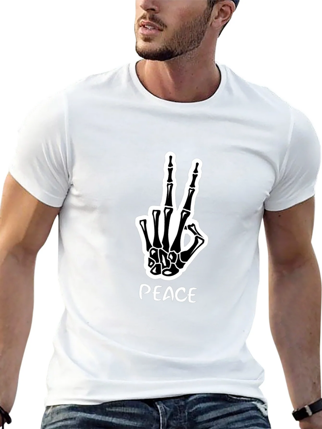 Peace Skeleton Hand Graphic Tee product image 12