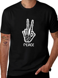 Peace Skeleton Hand Graphic Tee product image 1