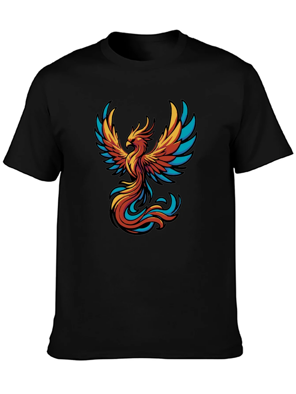 Phoenix Graphic Tee - Black Cotton T-Shirt product image 3