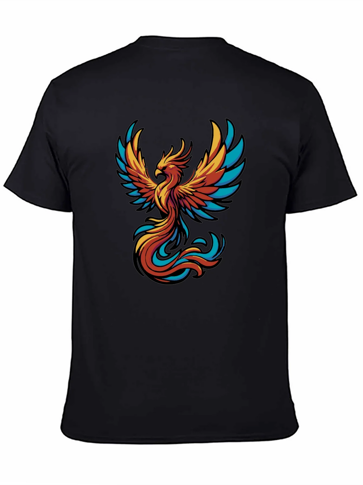 Phoenix Graphic Tee - Black Cotton T-Shirt product image 4