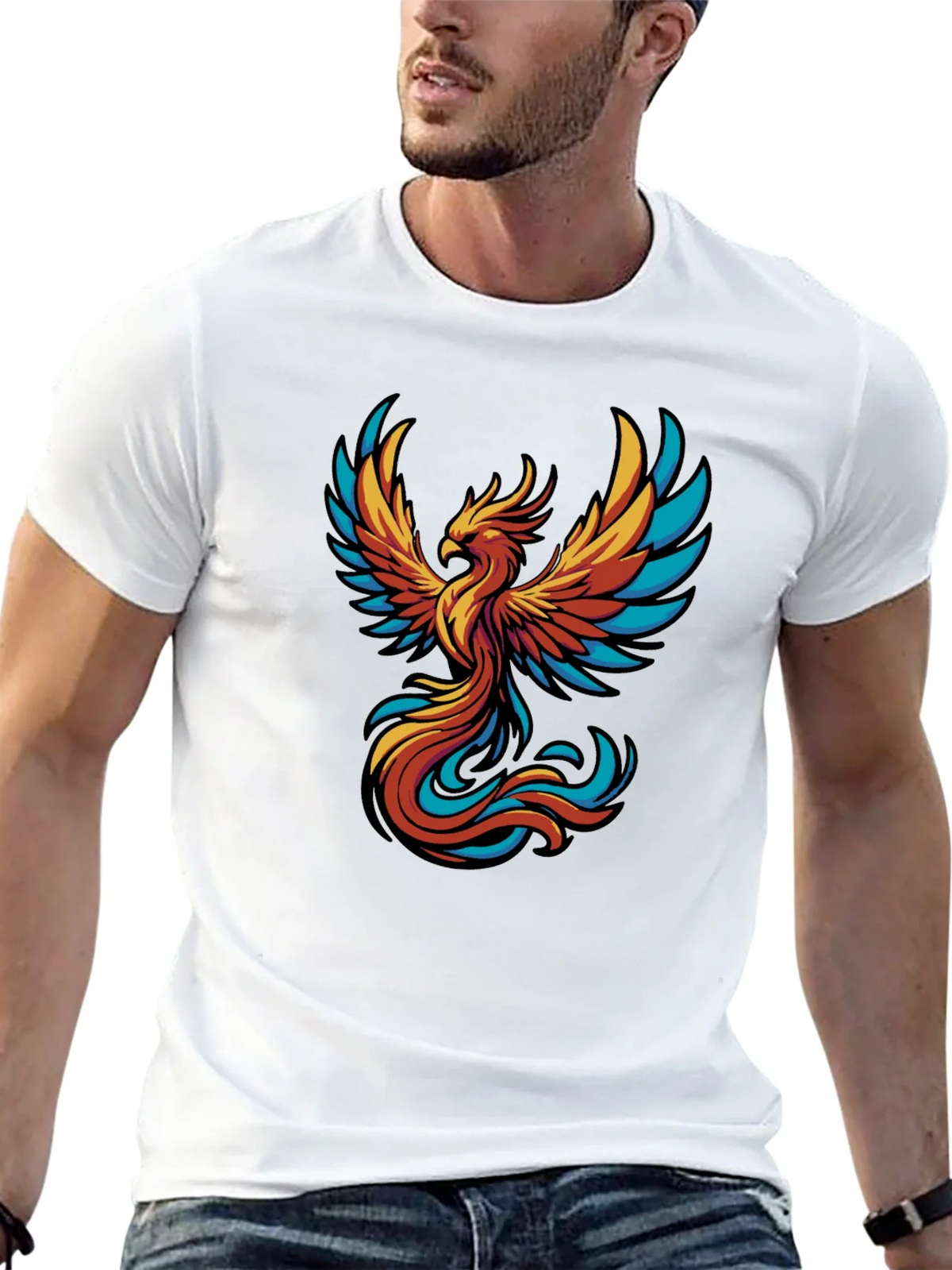 Phoenix Graphic Tee - Black Cotton T-Shirt product image 9