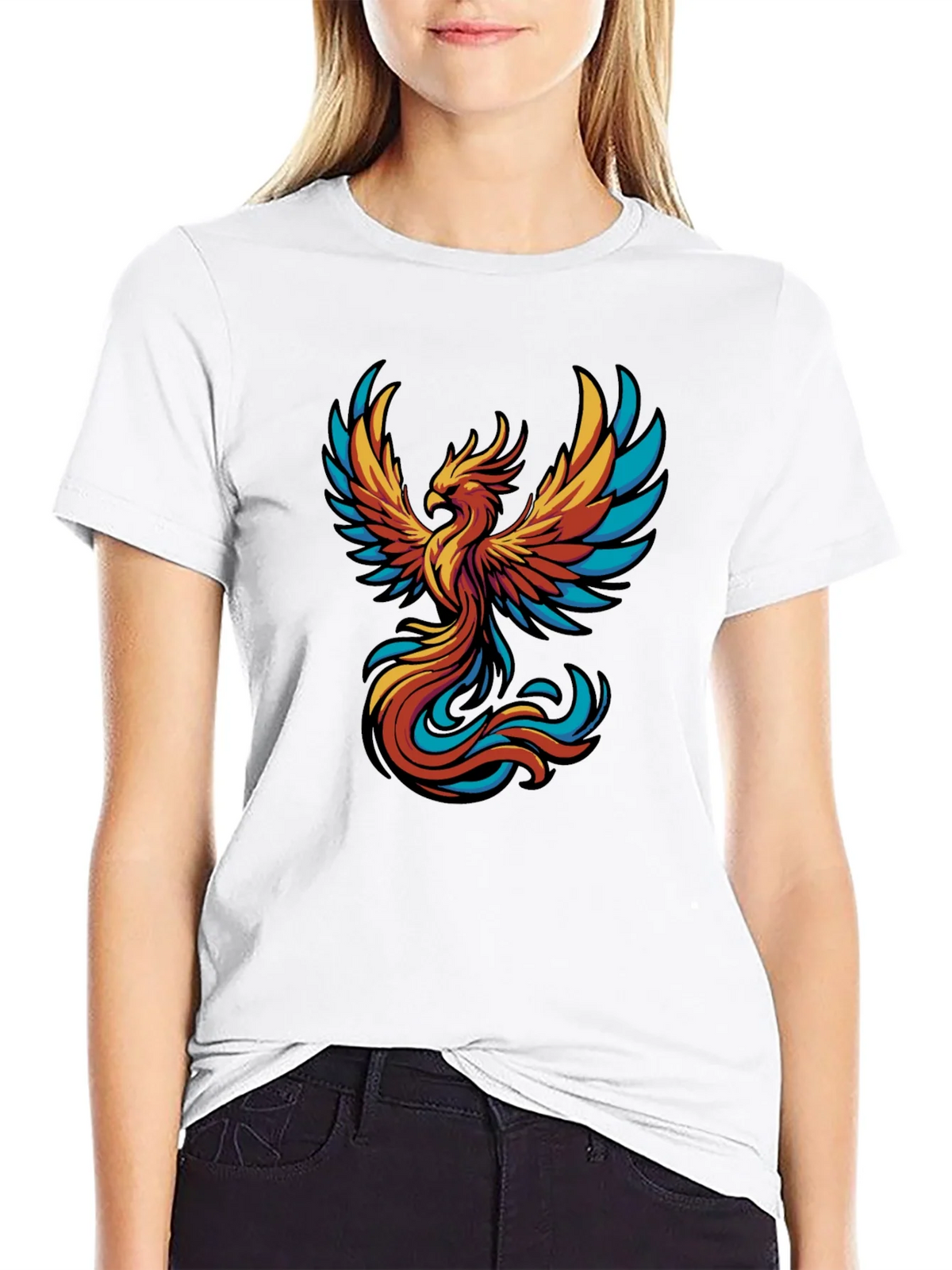 Phoenix Graphic Tee - Black Cotton T-Shirt product image 6