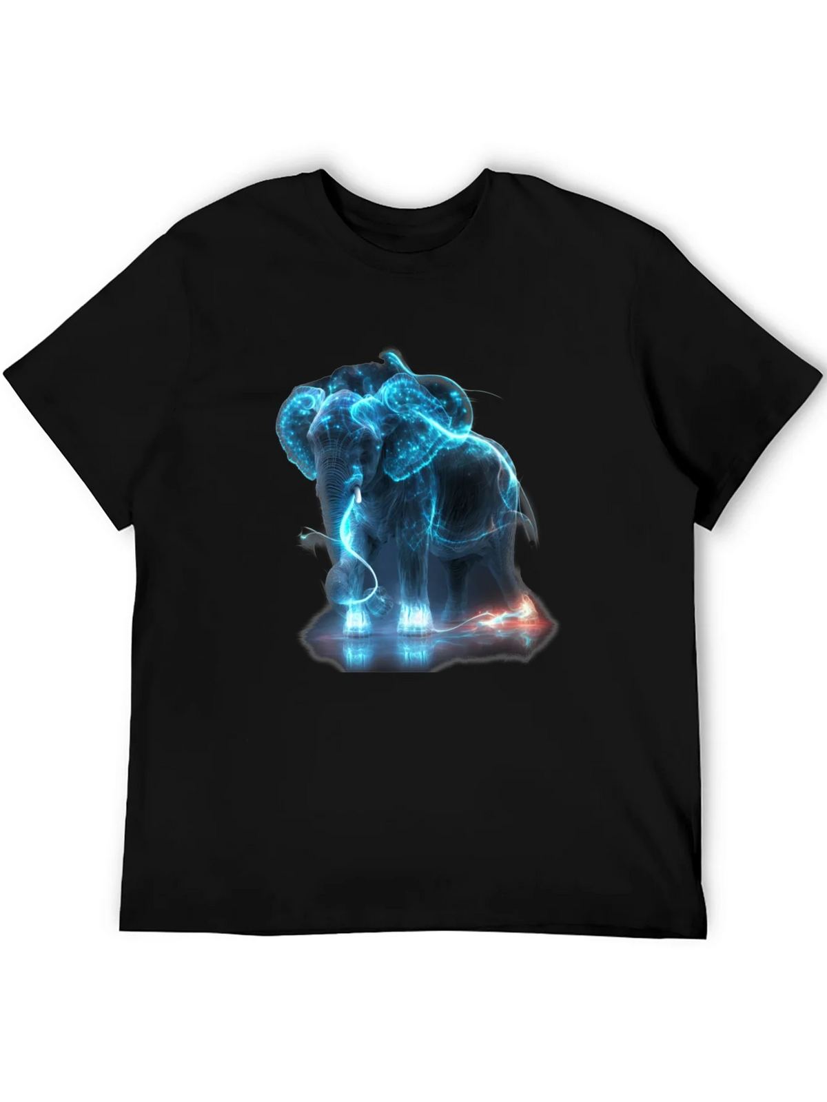 Neon Elephant Graphic Print Black T-Shirt product image 5