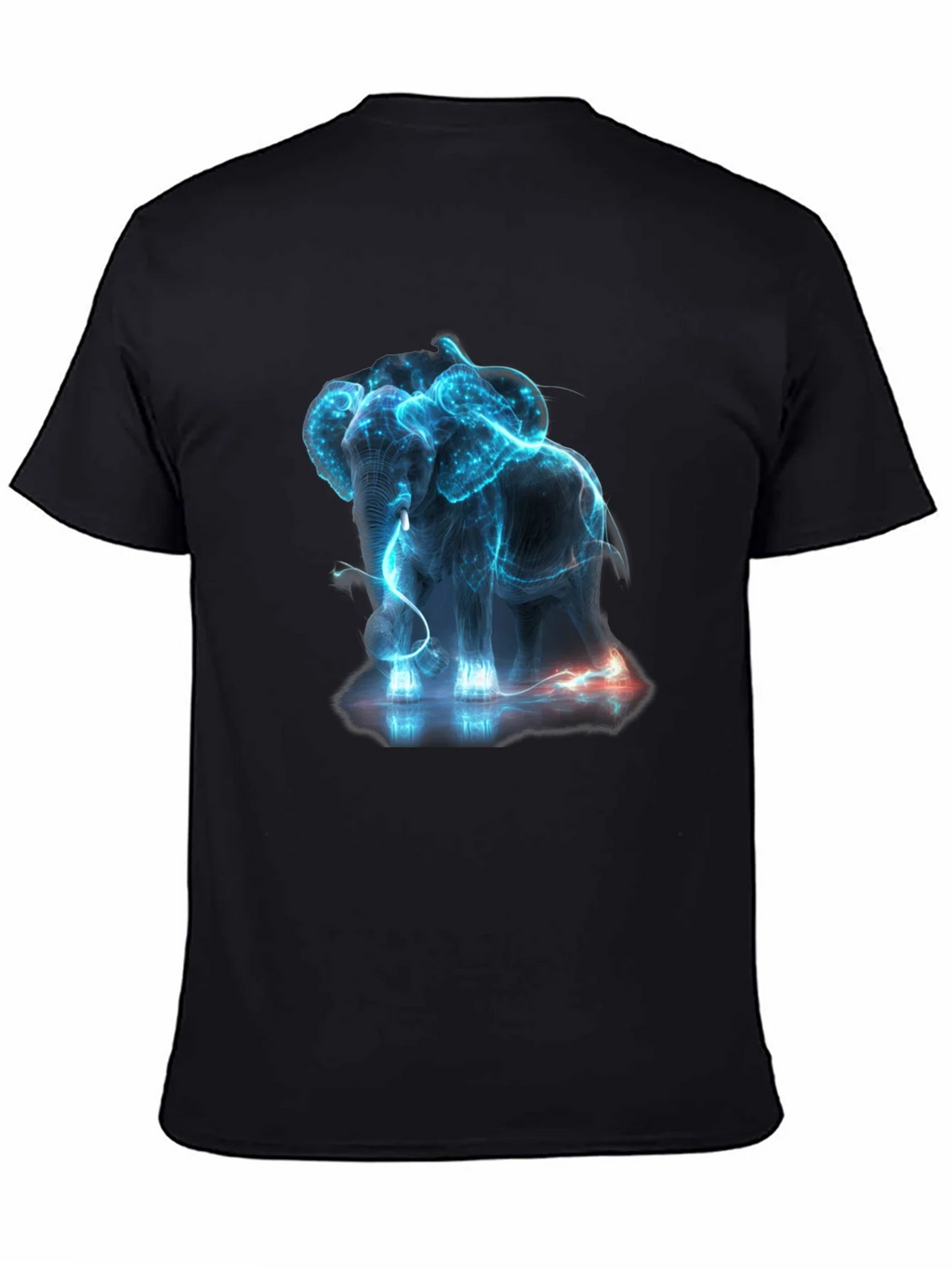 Neon Elephant Graphic Print Black T-Shirt product image 4