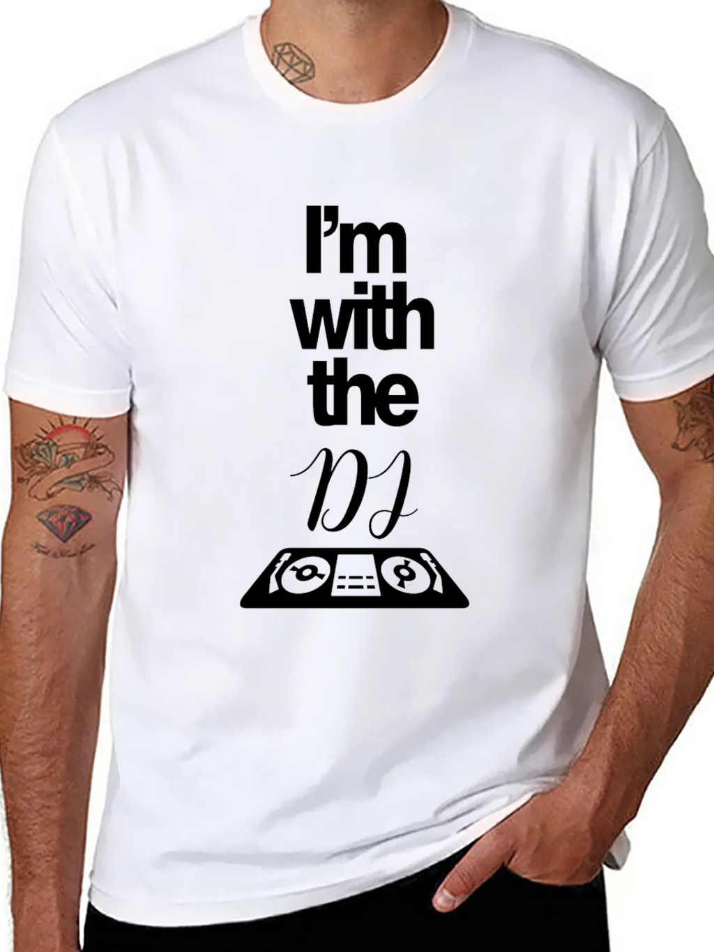 Im With the DJ Graphic Tee - Black Cotton T-Shirt product image 2