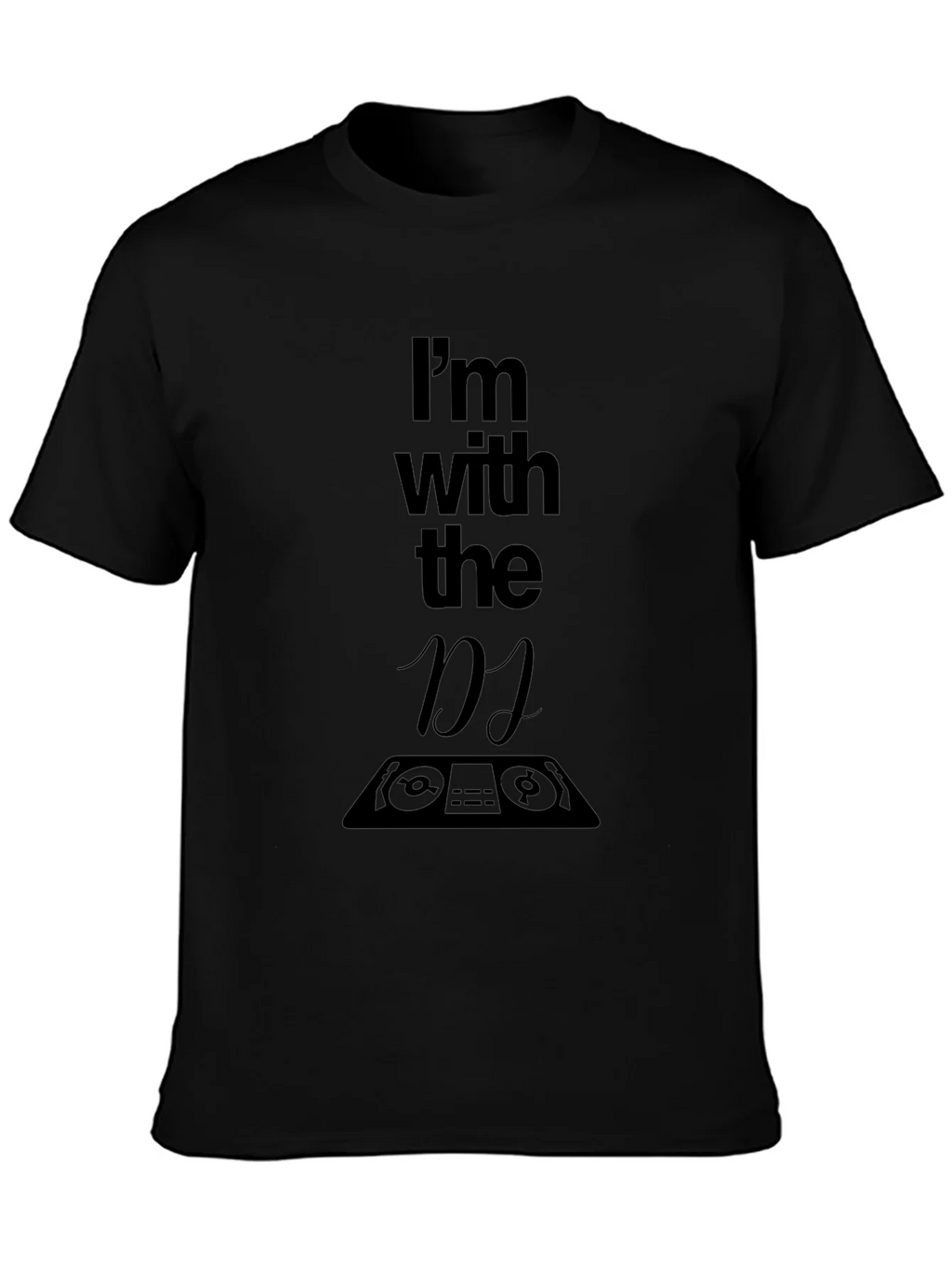 Im With the DJ Graphic Tee - Black Cotton T-Shirt product image 1