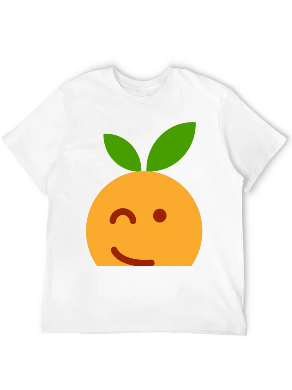 Winking Orange Emoji Black T-Shirt product image 6