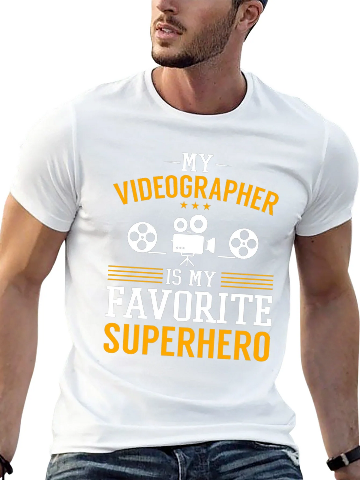 Videographer Superhero Graphic Tee - Black product image 12