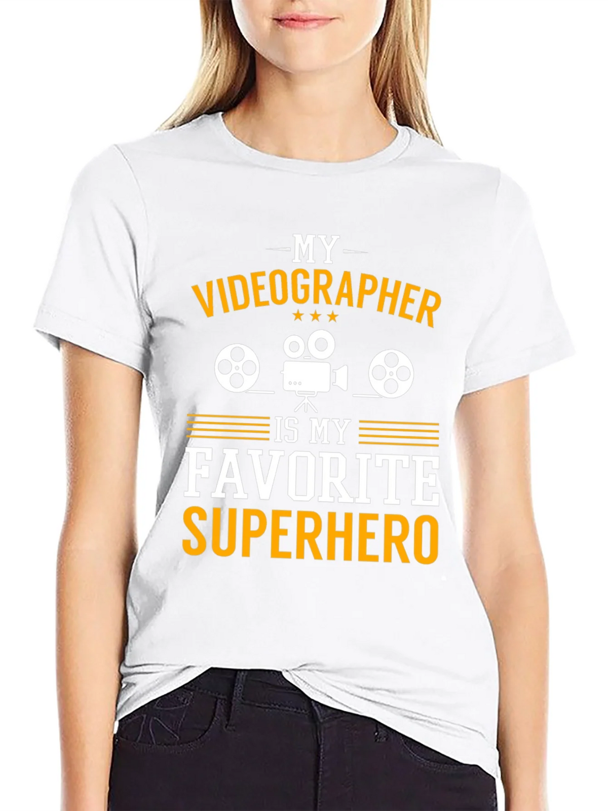Videographer Superhero Graphic Tee - Black product image 8