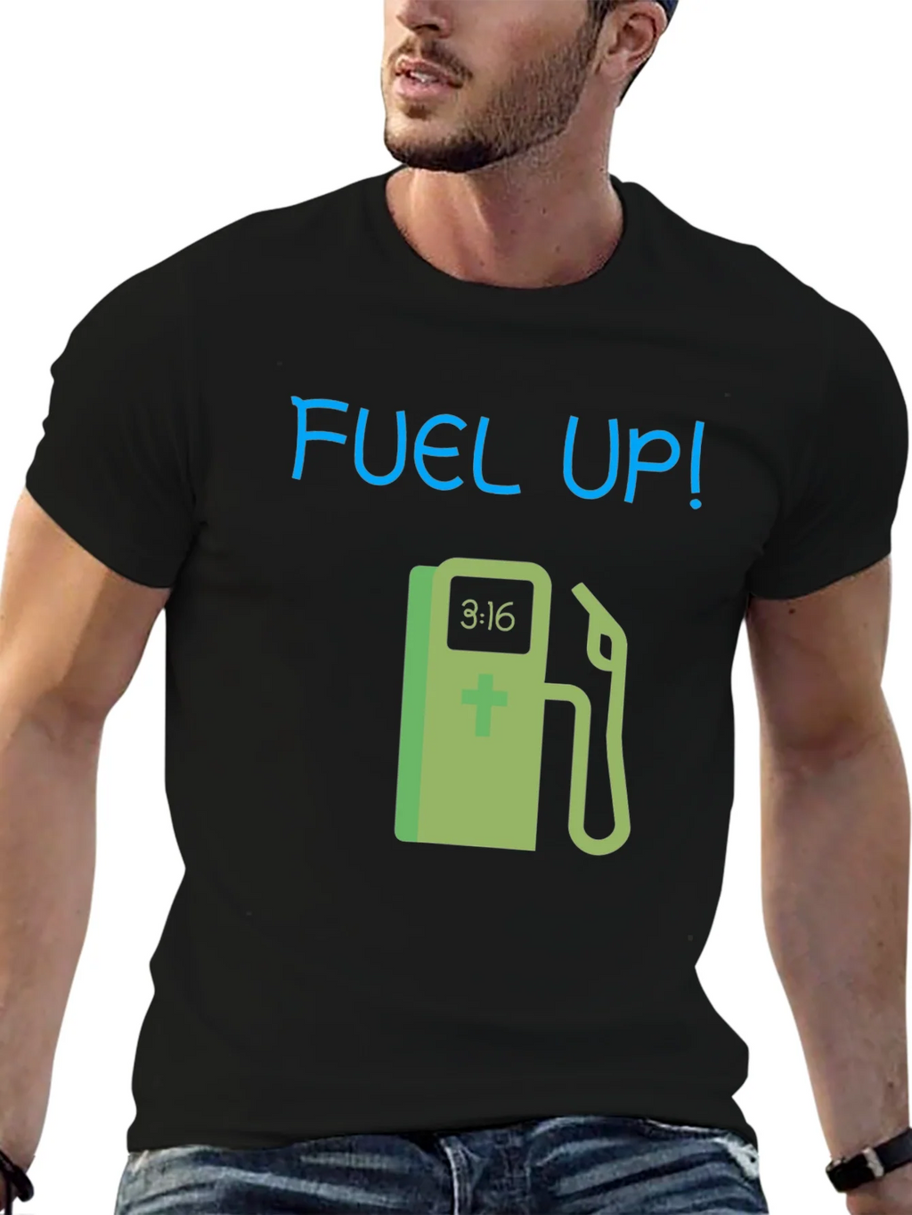 Fuel Up! Graphic Tee - Black Cotton T-Shirt product image 6