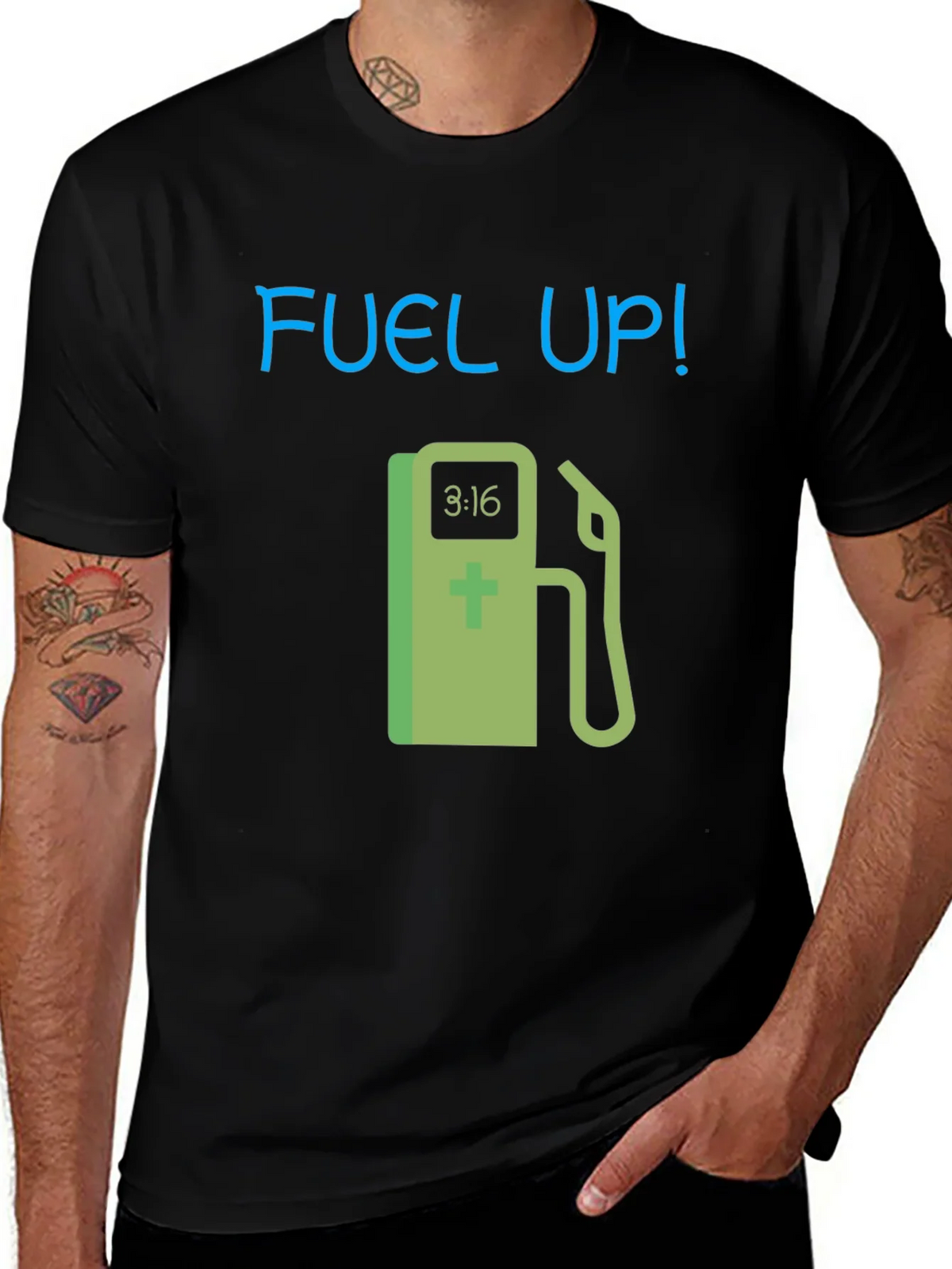 Fuel Up! Graphic Tee - Black Cotton T-Shirt product image 1