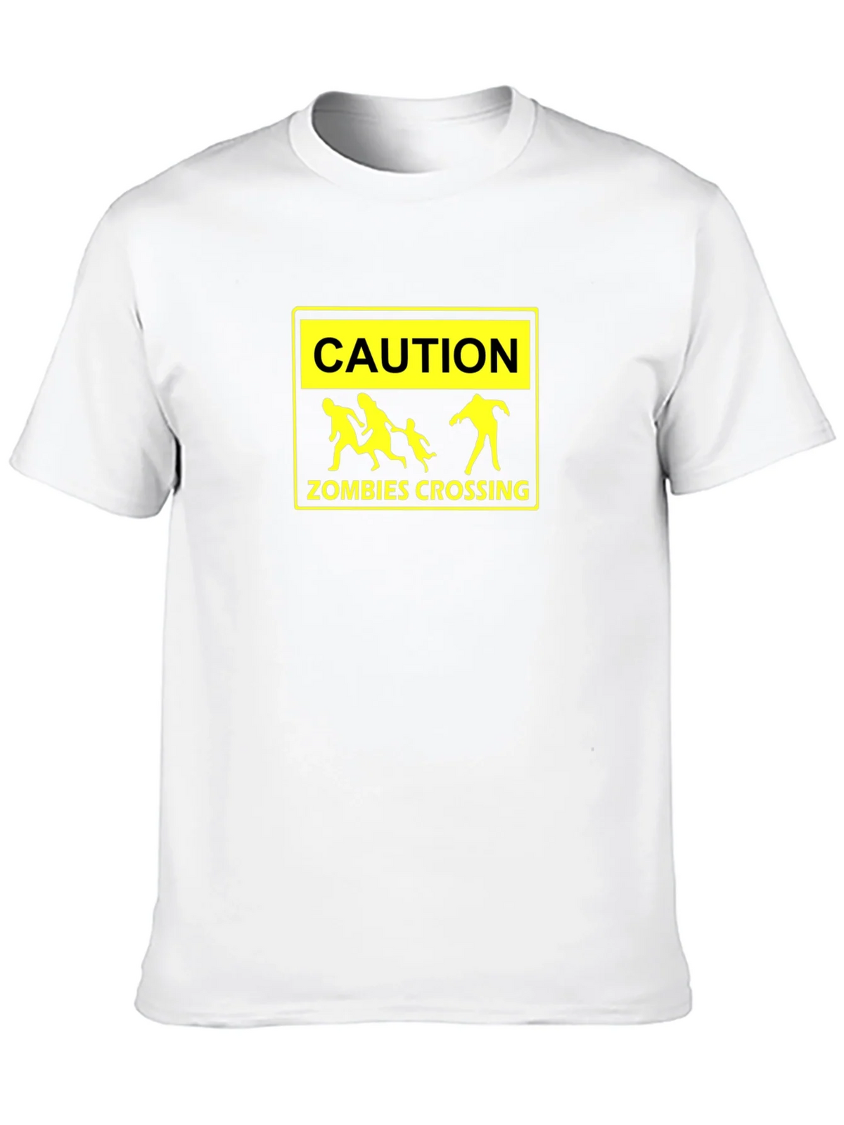 Caution Zombies Crossing Black Graphic Tee product image 9
