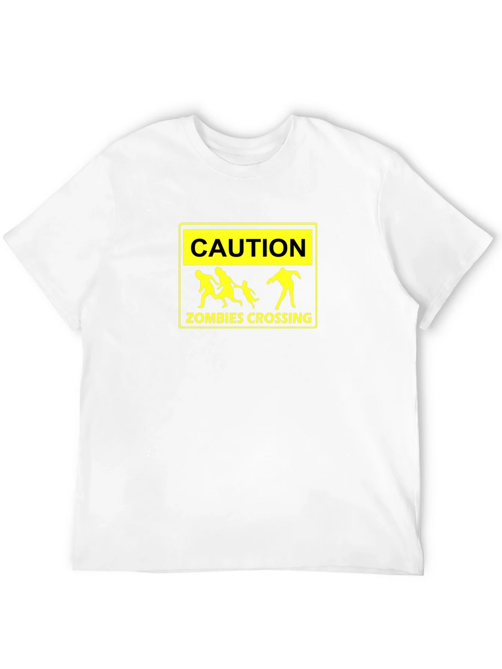 Caution Zombies Crossing Black Graphic Tee product image 11
