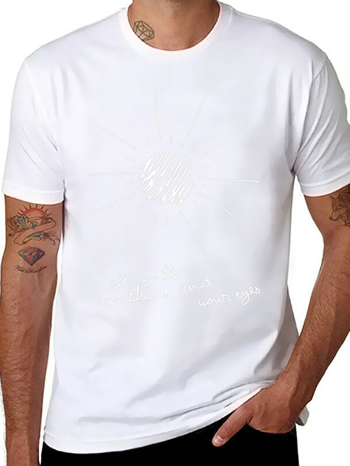 Sunshine Graphic Tee - Black Cotton T-Shirt product image 7