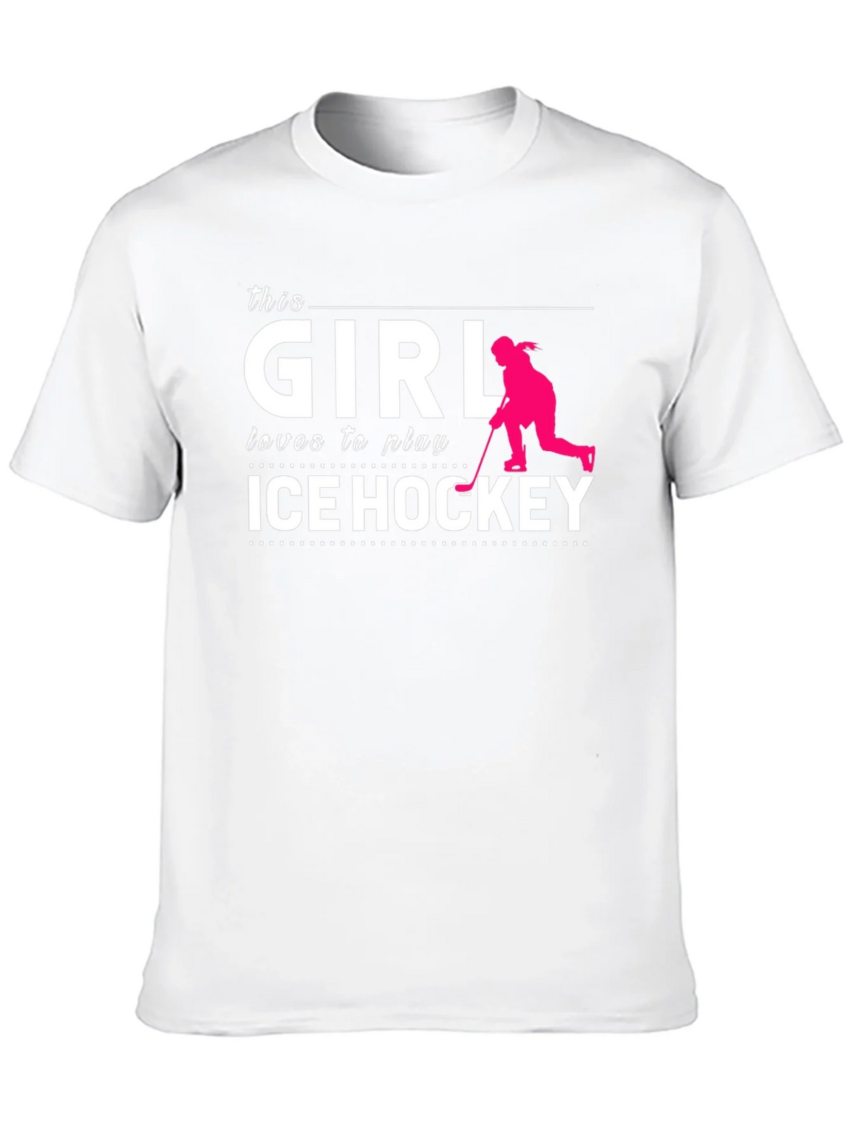 This Girl Loves Ice Hockey T-Shirt Black Cotton product image 9