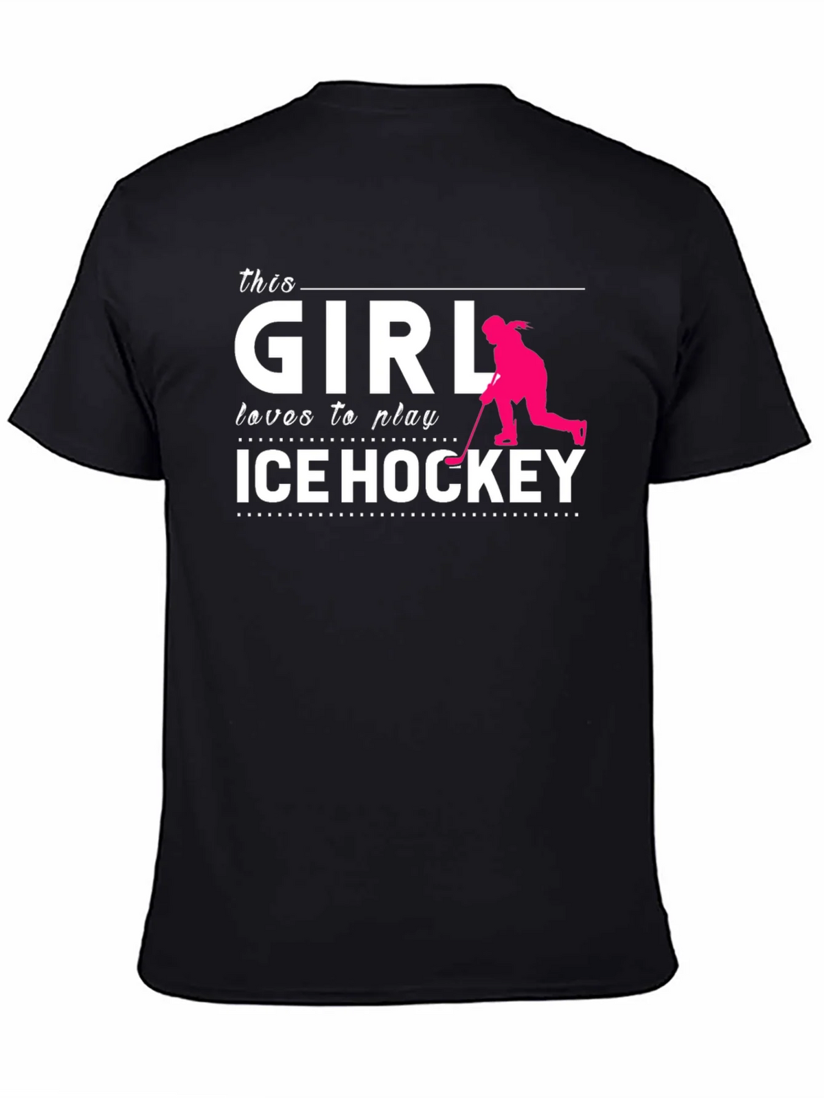 This Girl Loves Ice Hockey T-Shirt Black Cotton product image 4
