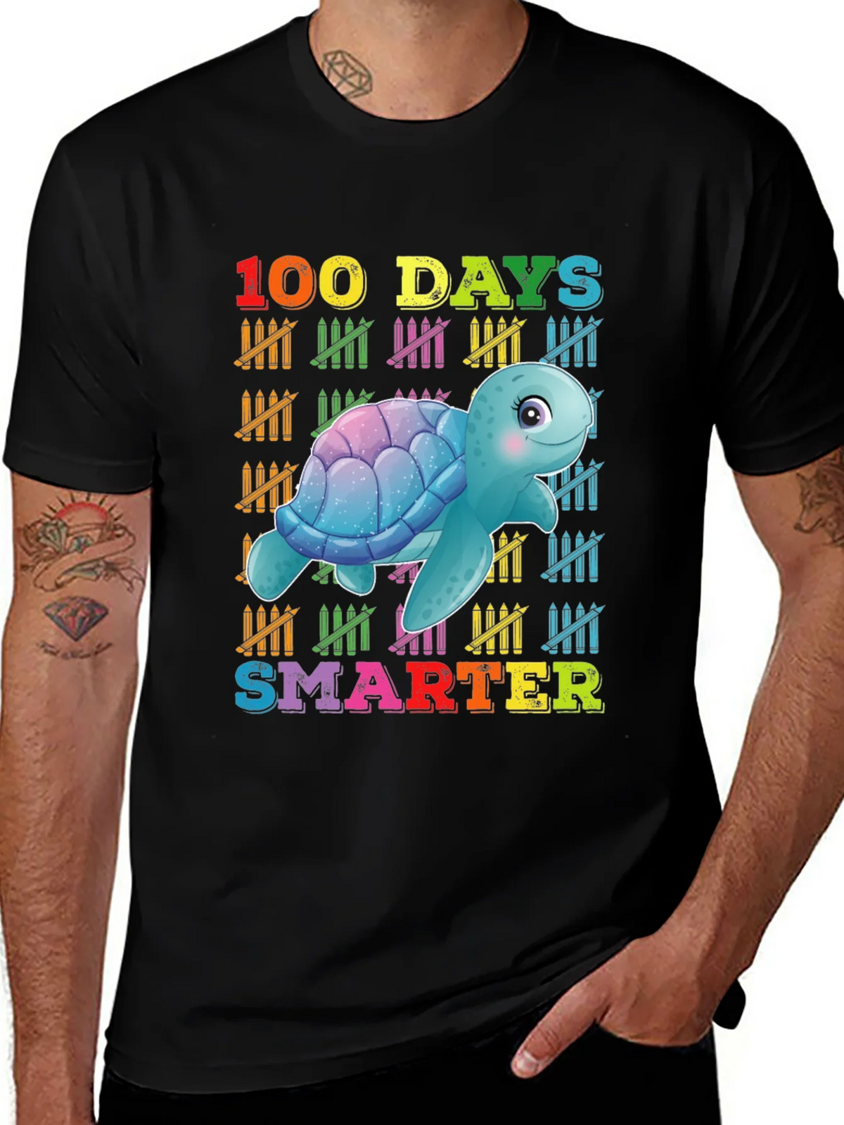 100 Days Smarter Turtle Graphic T-Shirt product image 1