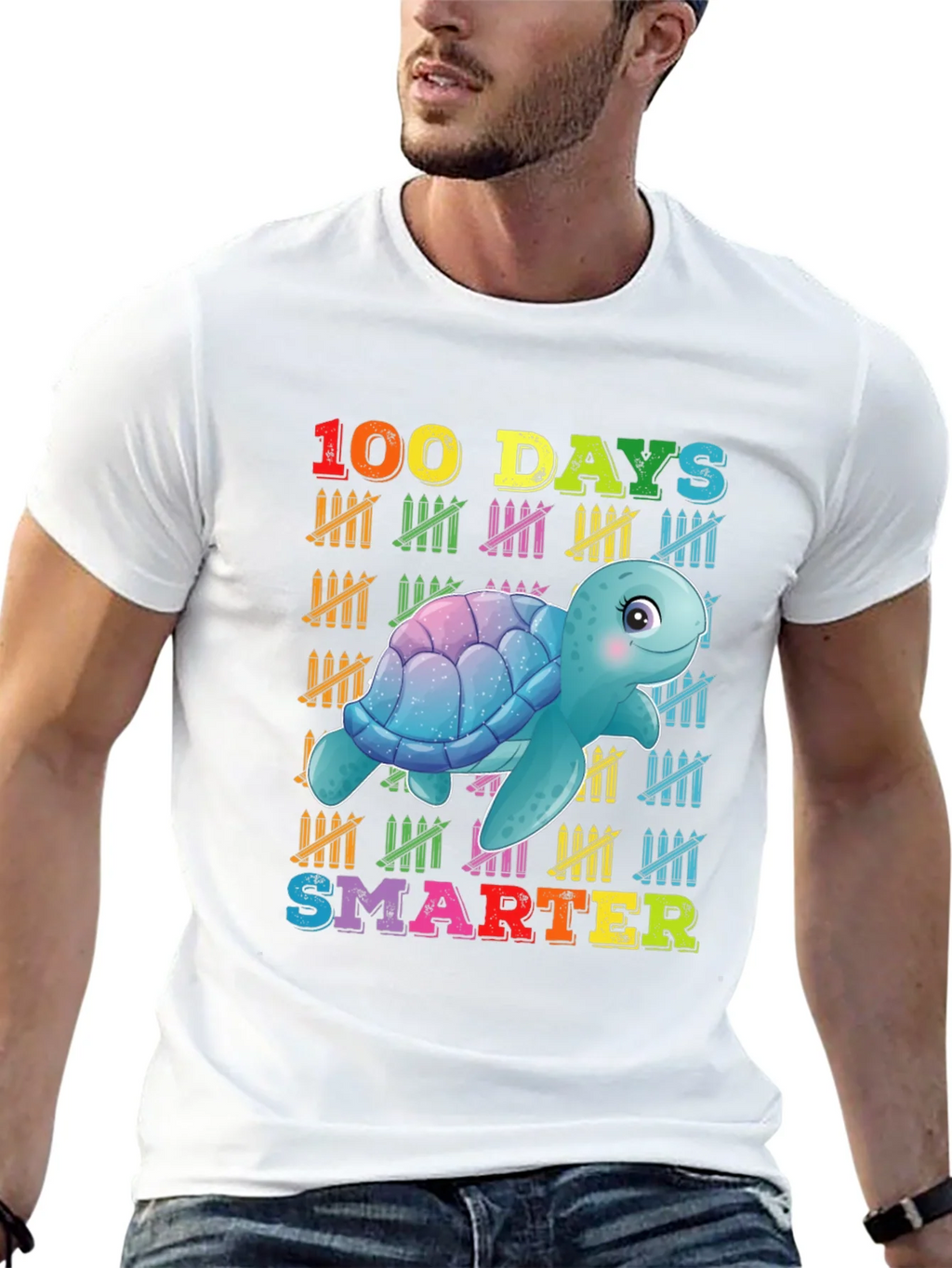 100 Days Smarter Turtle Graphic T-Shirt product image 9