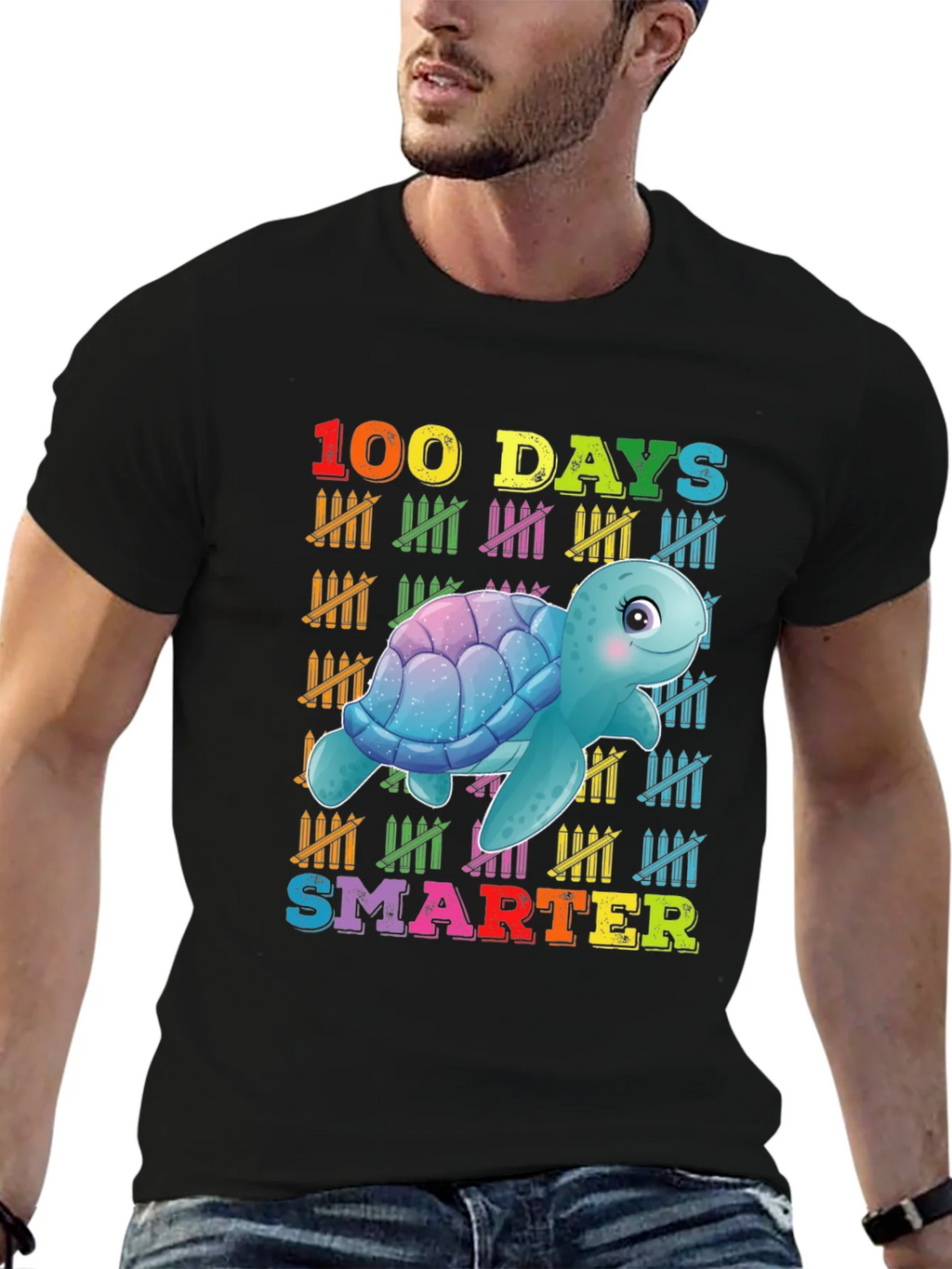 100 Days Smarter Turtle Graphic T-Shirt product image 3