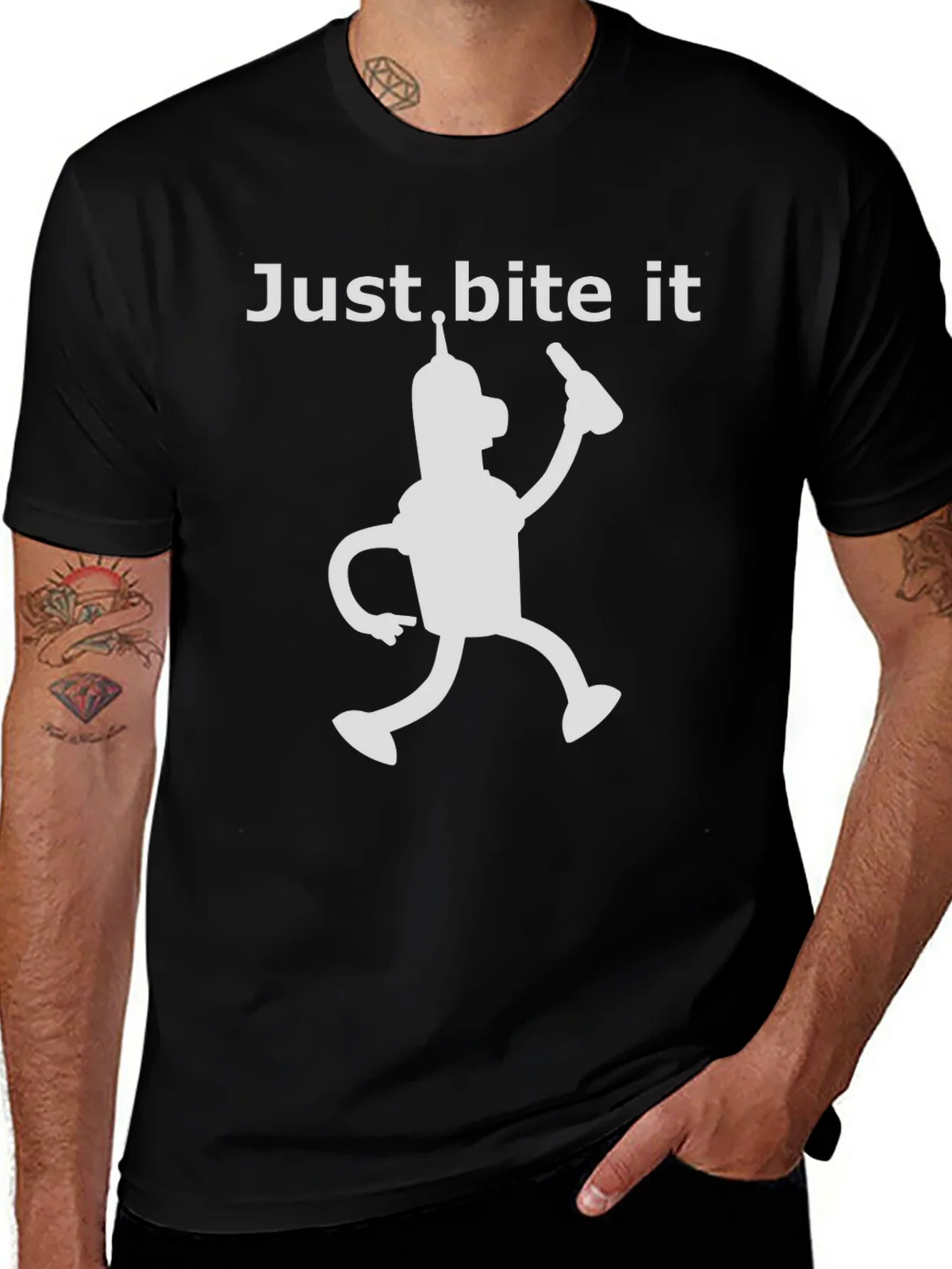 Just Bite It Bender T-Shirt - Funny Robot Tee product image 1