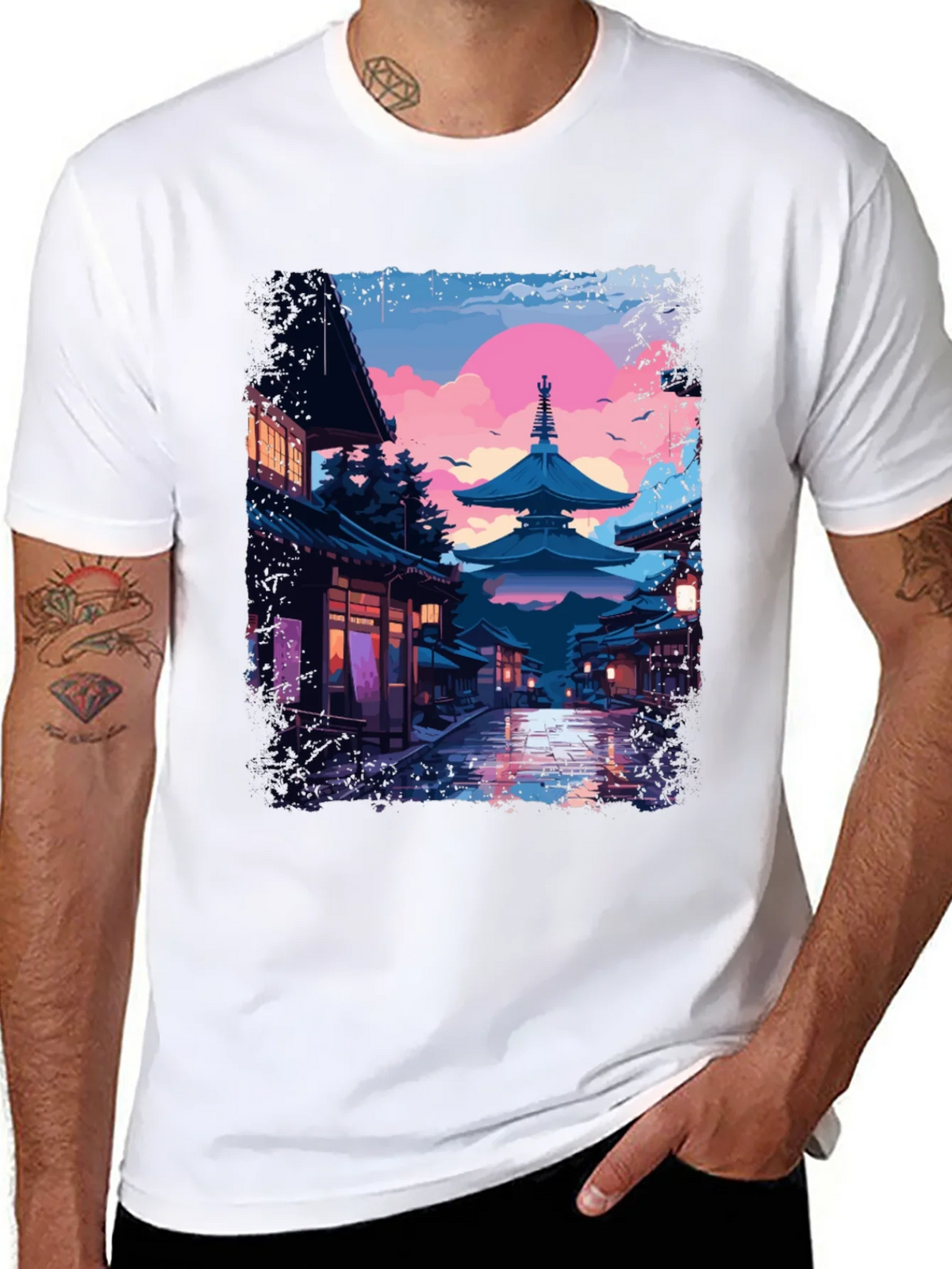 Japanese Pagoda T-Shirt - Artistic Graphic Tee product image 7