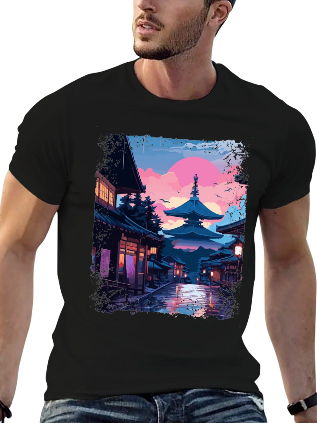 Japanese Pagoda T-Shirt - Artistic Graphic Tee product image 6