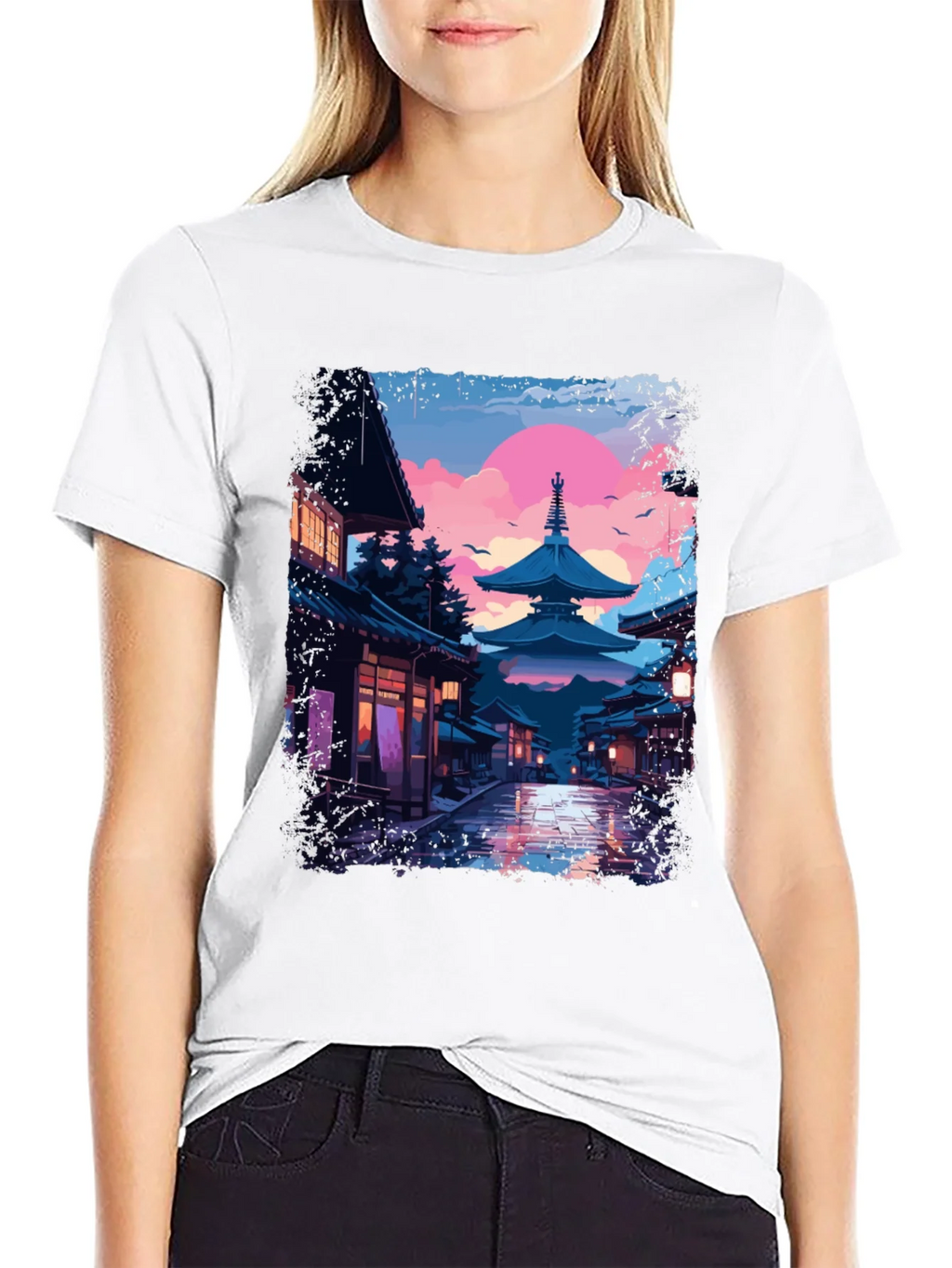 Japanese Pagoda T-Shirt - Artistic Graphic Tee product image 8