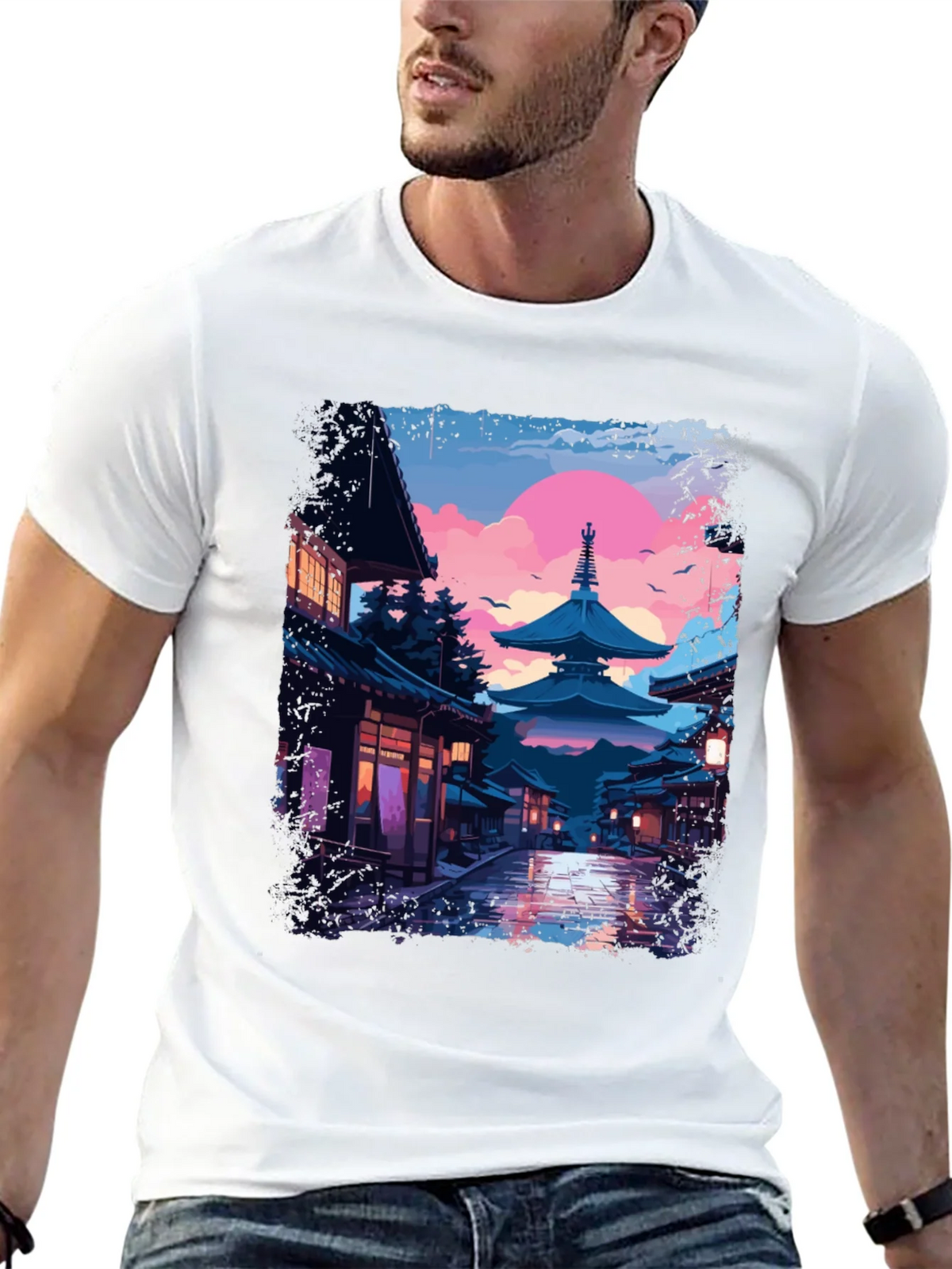 Japanese Pagoda T-Shirt - Artistic Graphic Tee product image 12