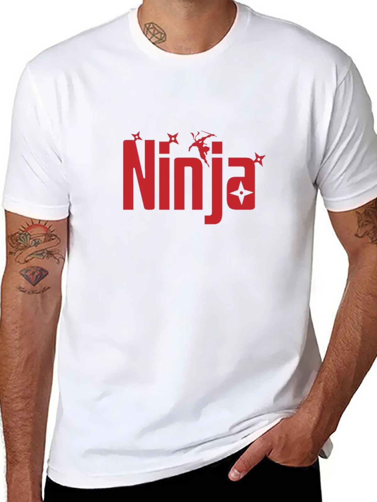 Ninja Graphic Print Black T-Shirt product image 7