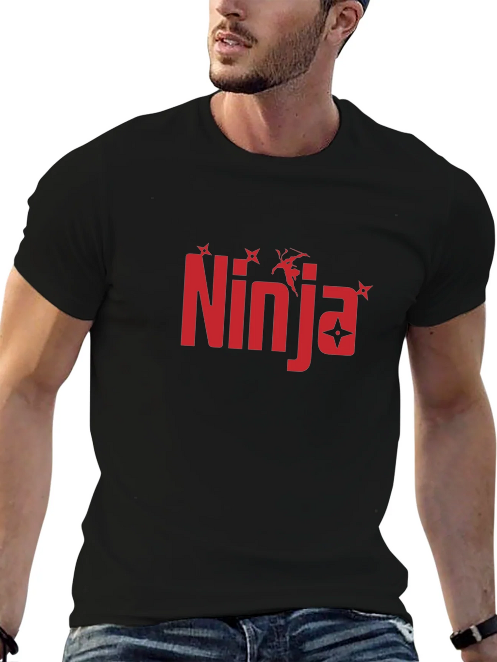 Ninja Graphic Print Black T-Shirt product image 6