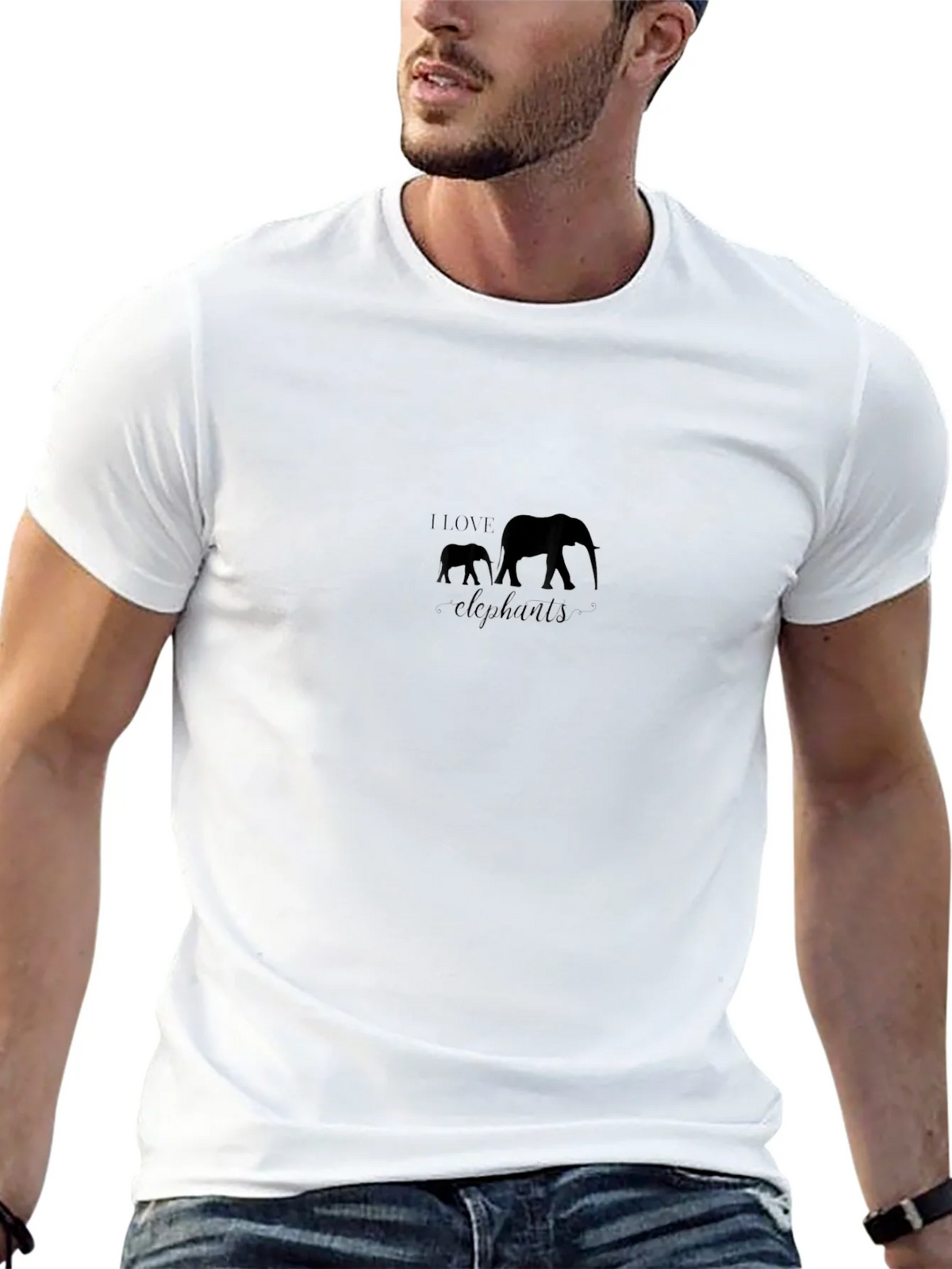 Black Love Elephants Graphic T-Shirt product image 12