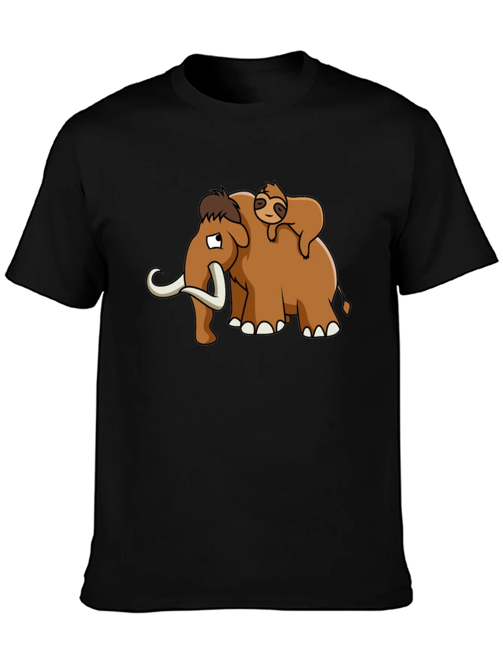 Mammoth & Sloth Graphic Tee - Black Cotton product image 2