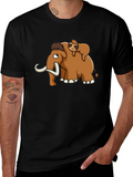 Mammoth & Sloth Graphic Tee - Black Cotton product image 1