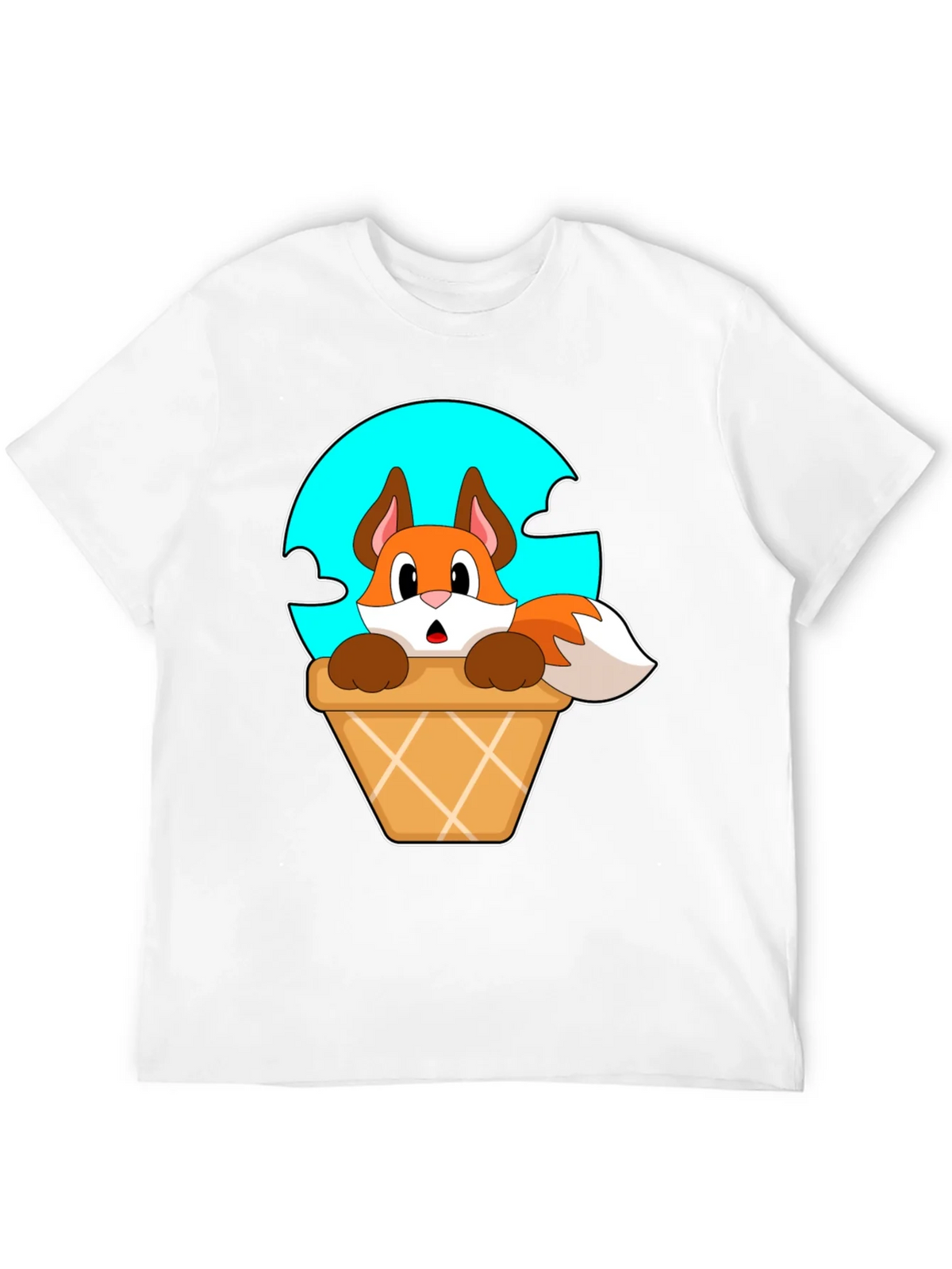 Fox in Ice Cream Cone T-Shirt - Cartoon Animal Tee product image 11