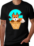 Fox in Ice Cream Cone T-Shirt - Cartoon Animal Tee product image 1
