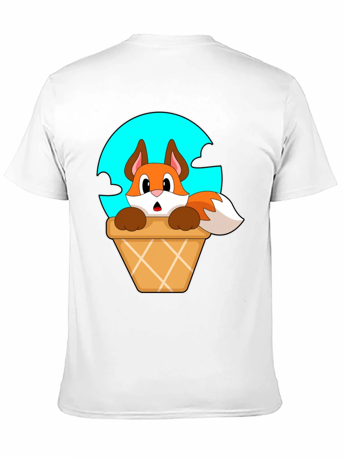 Fox in Ice Cream Cone T-Shirt - Cartoon Animal Tee product image 10
