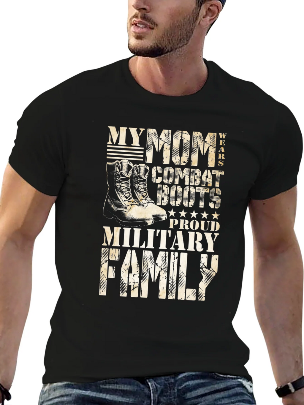 Military Family T-Shirt: My Mom Wears Combat Boots product image 6