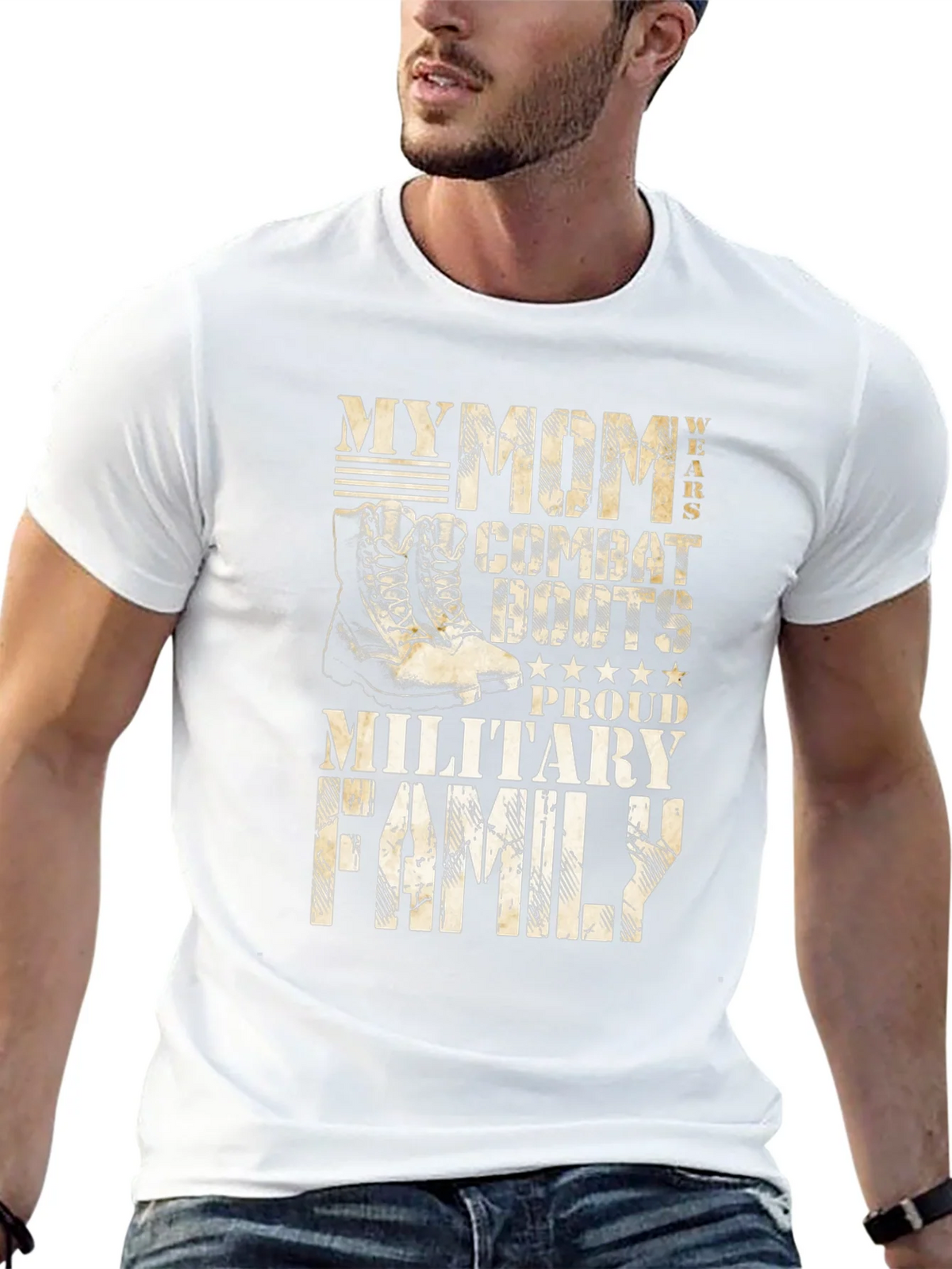 Military Family T-Shirt: My Mom Wears Combat Boots product image 12