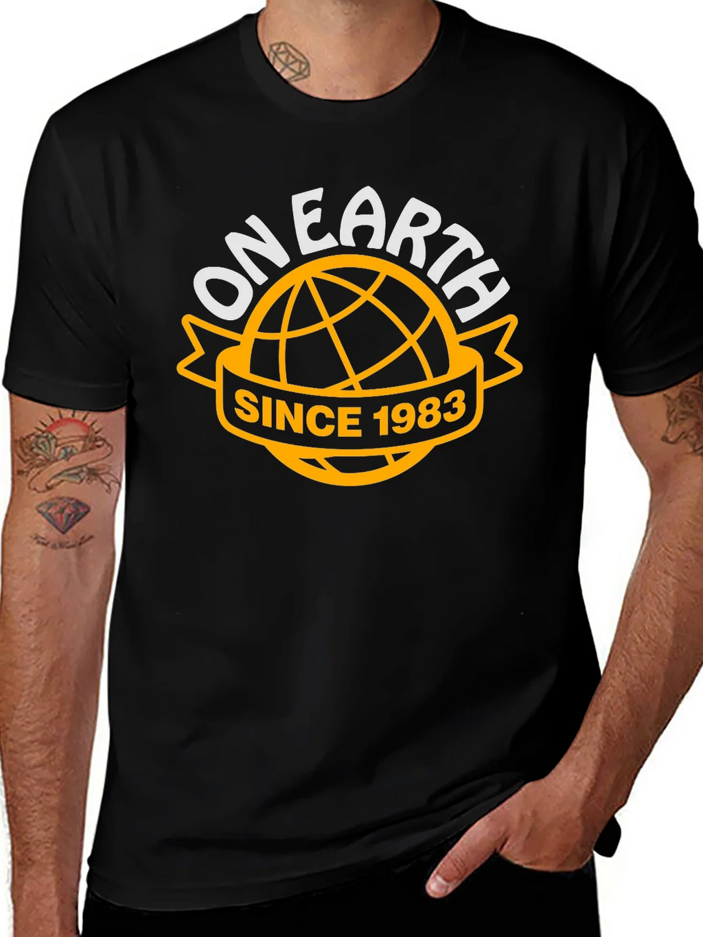 On Earth Since 1983 Black T-Shirt product image 1