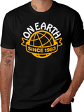 On Earth Since 1983 Black T-Shirt product image 1