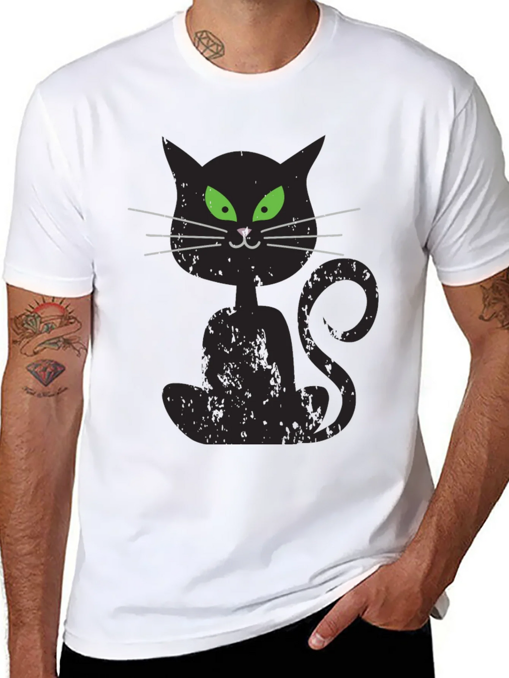 Spooky Black Cat Graphic T-Shirt product image 7