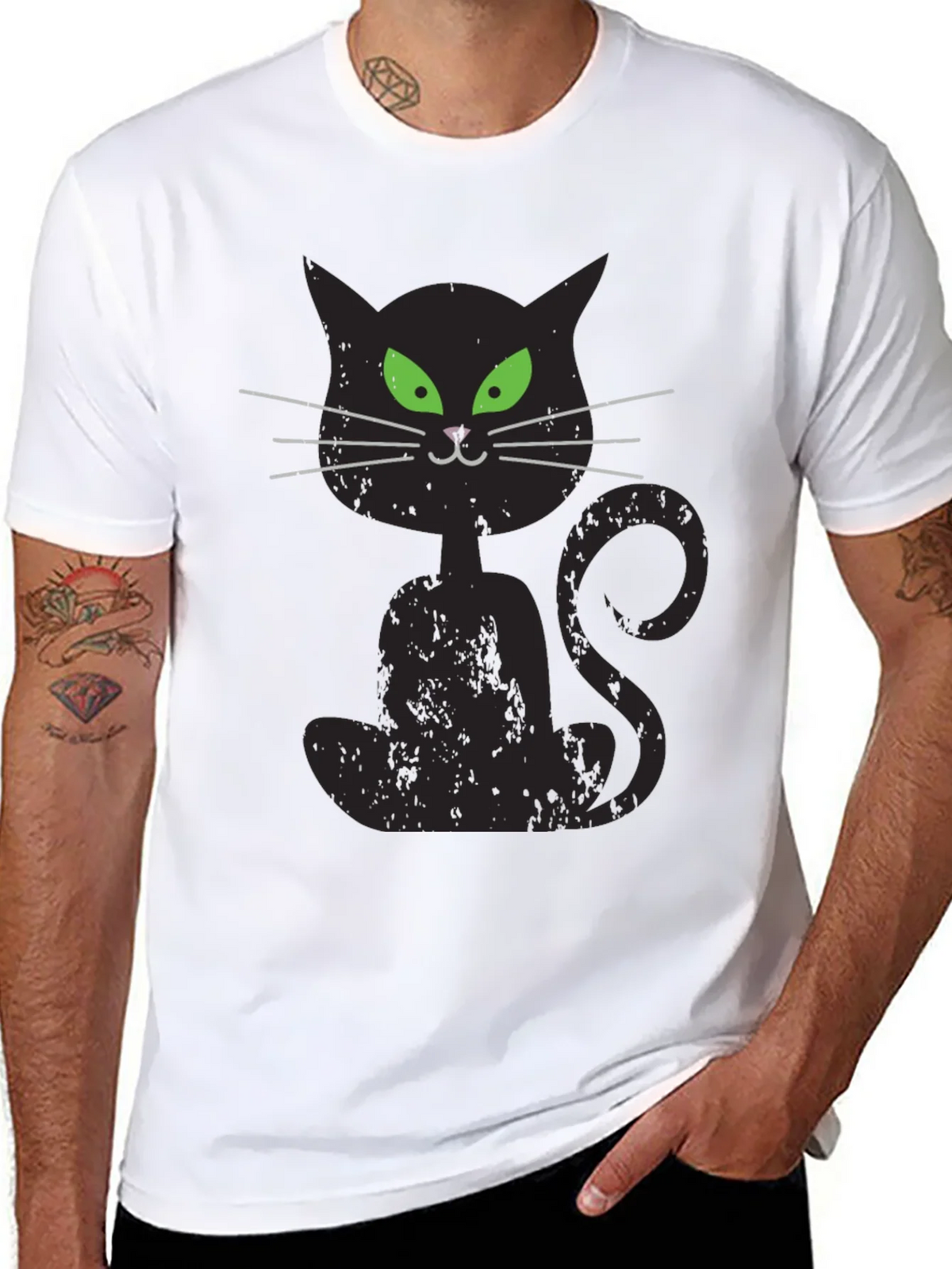 Spooky Black Cat Graphic T-Shirt product image 7