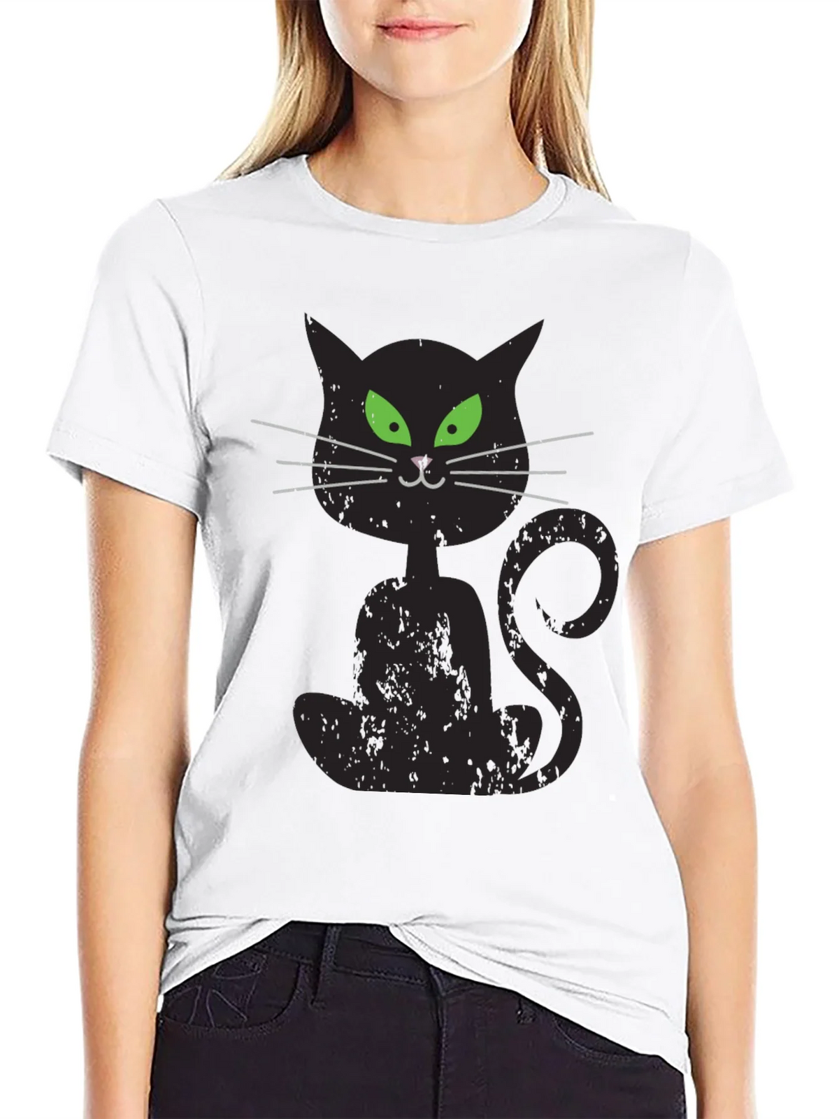 Spooky Black Cat Graphic T-Shirt product image 8